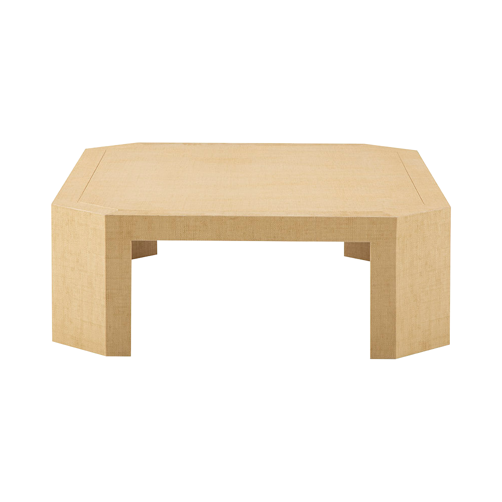 Modern Aspen Wood Wrapped Coffee Table - Large Rustic Farmhouse Style for Living Room, Lounge & Office Decor
