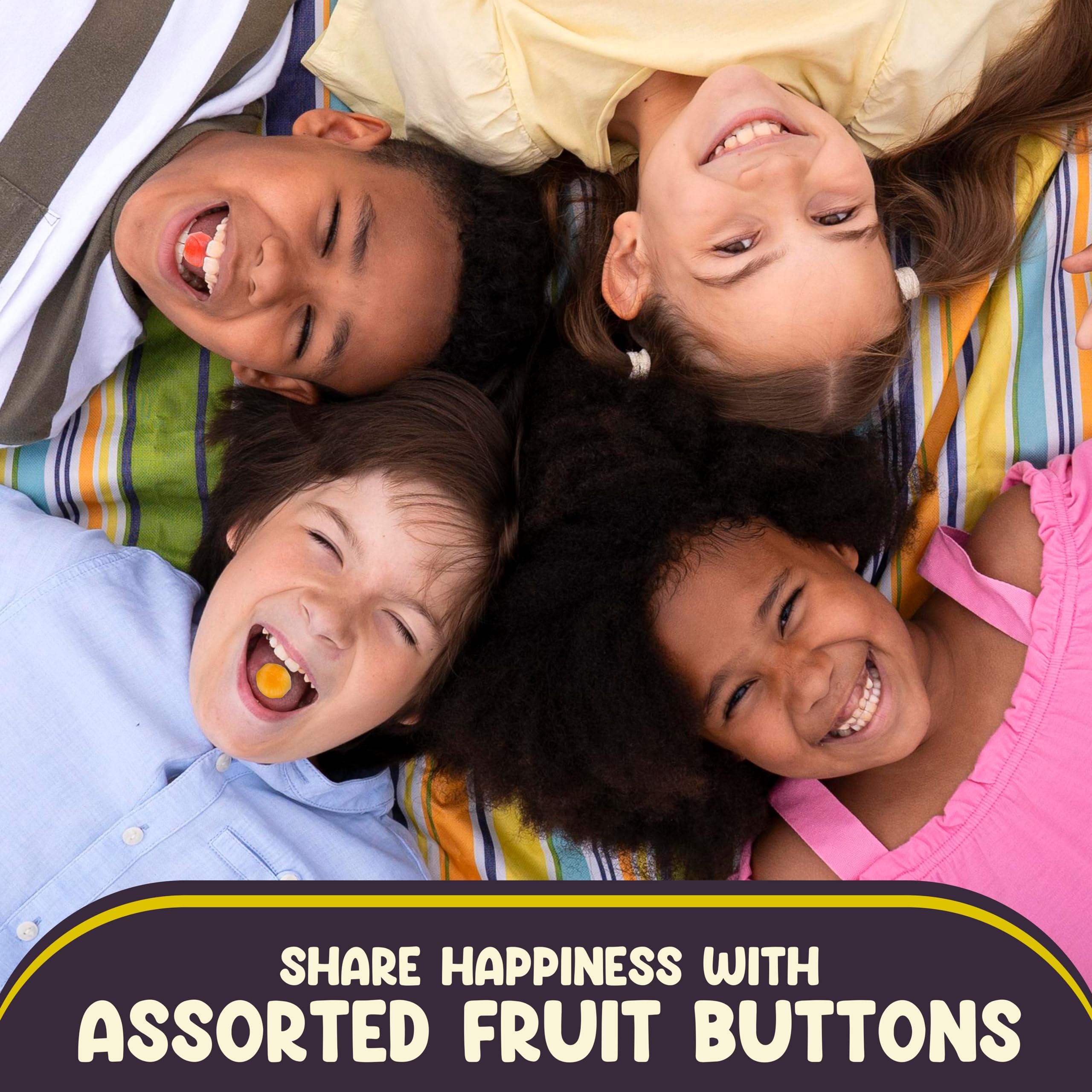 Assorted Fruit Buttons Hard Candy - 5lb Bulk Pack (Approx 400 Pieces) - Old Fashioned Holiday Candy for Parties, Gifts & Dessert Toppings