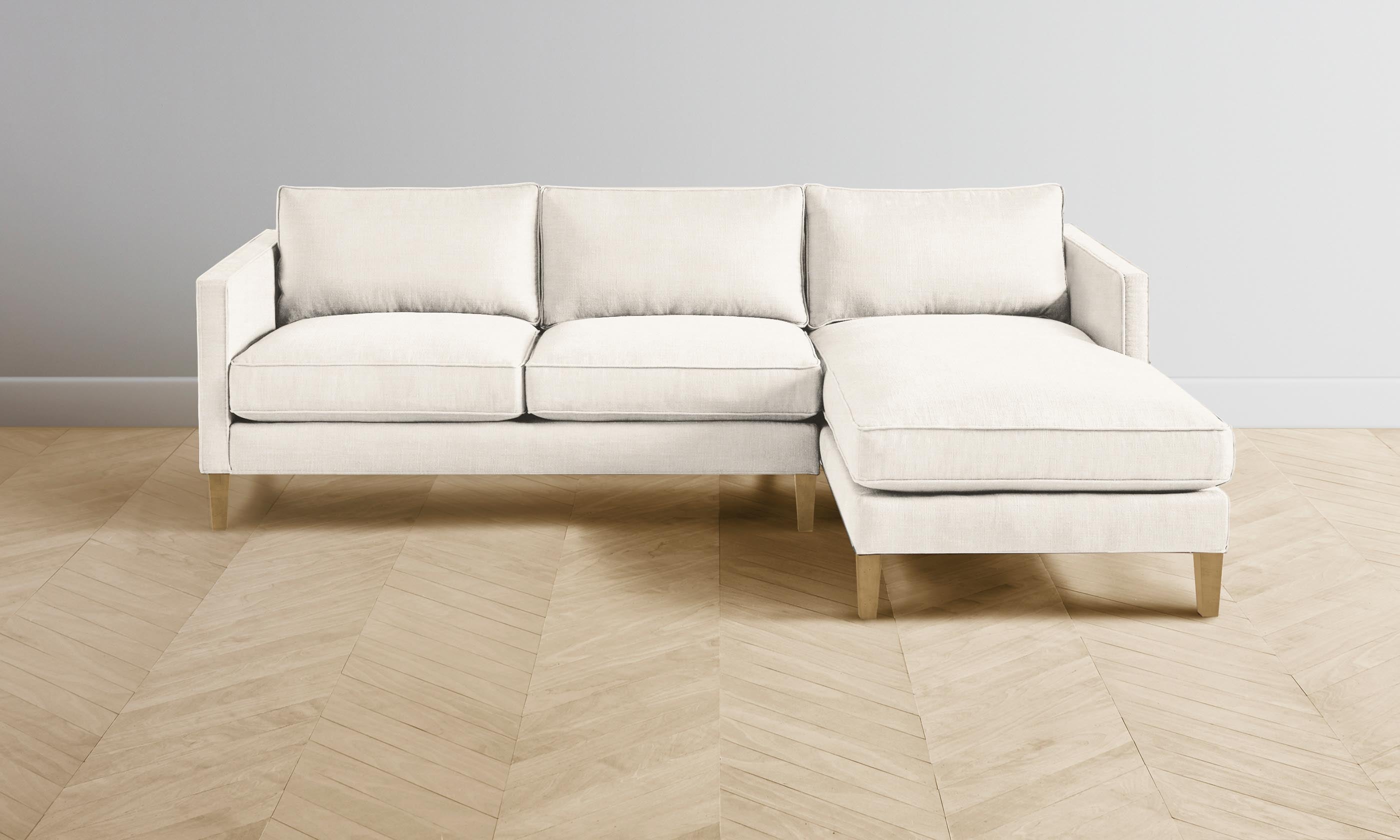 Premium Crosby Sectional Sofa - Performance Woven Chenille Fabric in Desert Beige | Modern Living Room Furniture for Comfortable Lounging & Family Gatherings