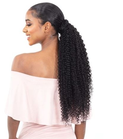 Shake N Go Bohemian Curl 32 Pony Pro - 100% Human Hair Extensions for Natural Look | Perfect for Parties, Weddings & Everyday Styling