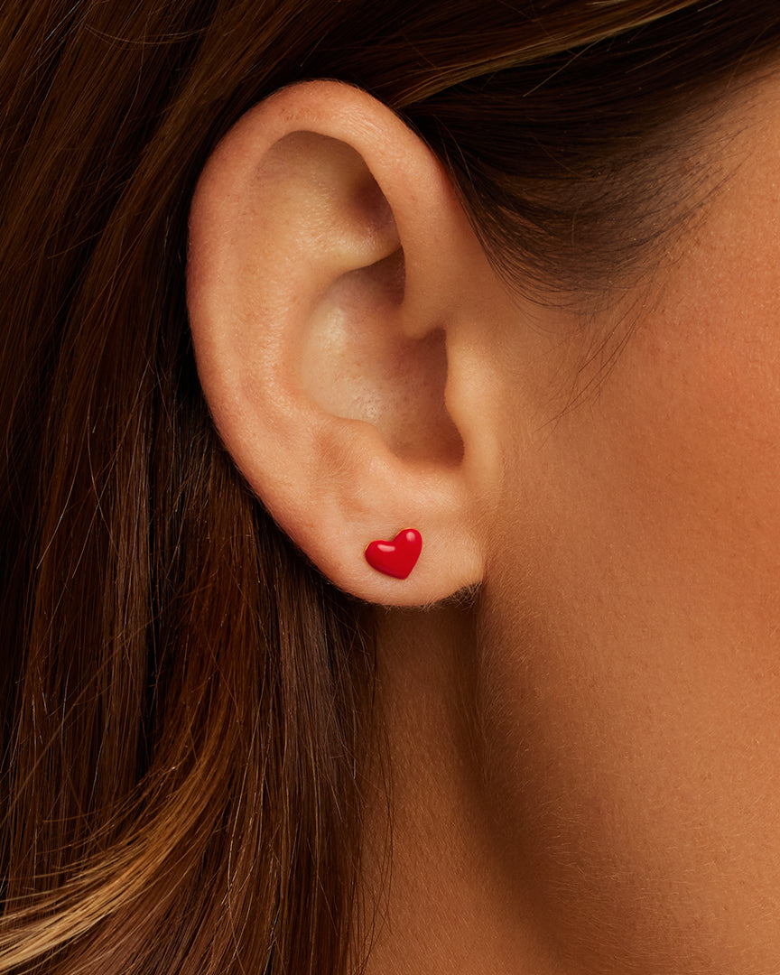 Amour Single Stud Earrings for Women - Elegant Gold Plated Studs for Daily Wear & Special Occasions