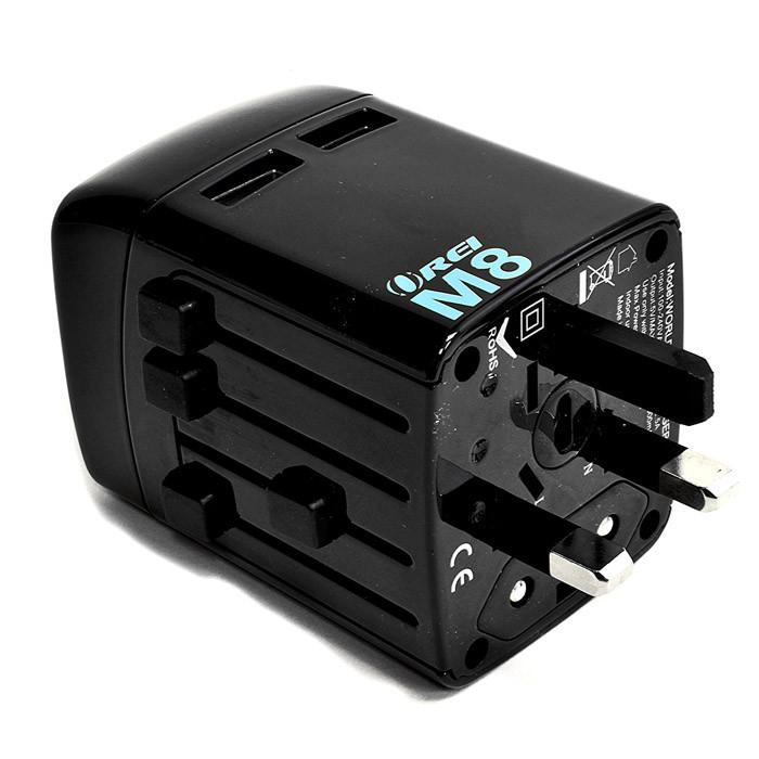 Universal Travel Plug Adapter with Dual USB Ports - Worldwide All-in-One Power Converter for Europe, Asia, Africa, Japan & 150+ Countries | Perfect for Business Trips, Vacations & International Travel Accessories