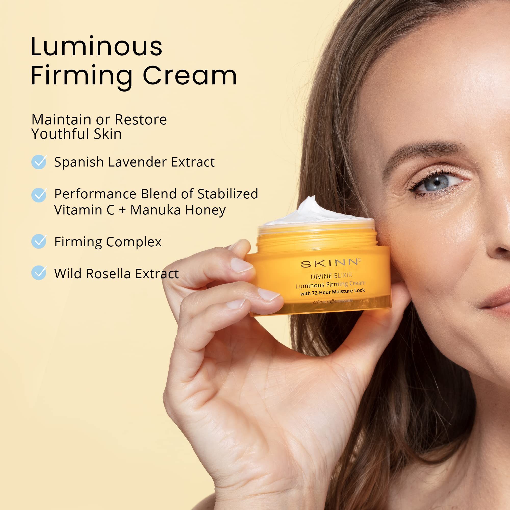 SKINN Luminous Facial Oil & Firming Cream Set - Anti-Aging Skincare Duo for Glowing Skin | Day & Night Hydration Routine