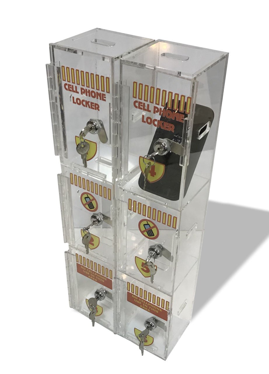 Wall Mounted Acrylic Cell Phone Locker - 2 Pack Set for Classroom, Office & Home Organization | Secure Phone Storage Solution