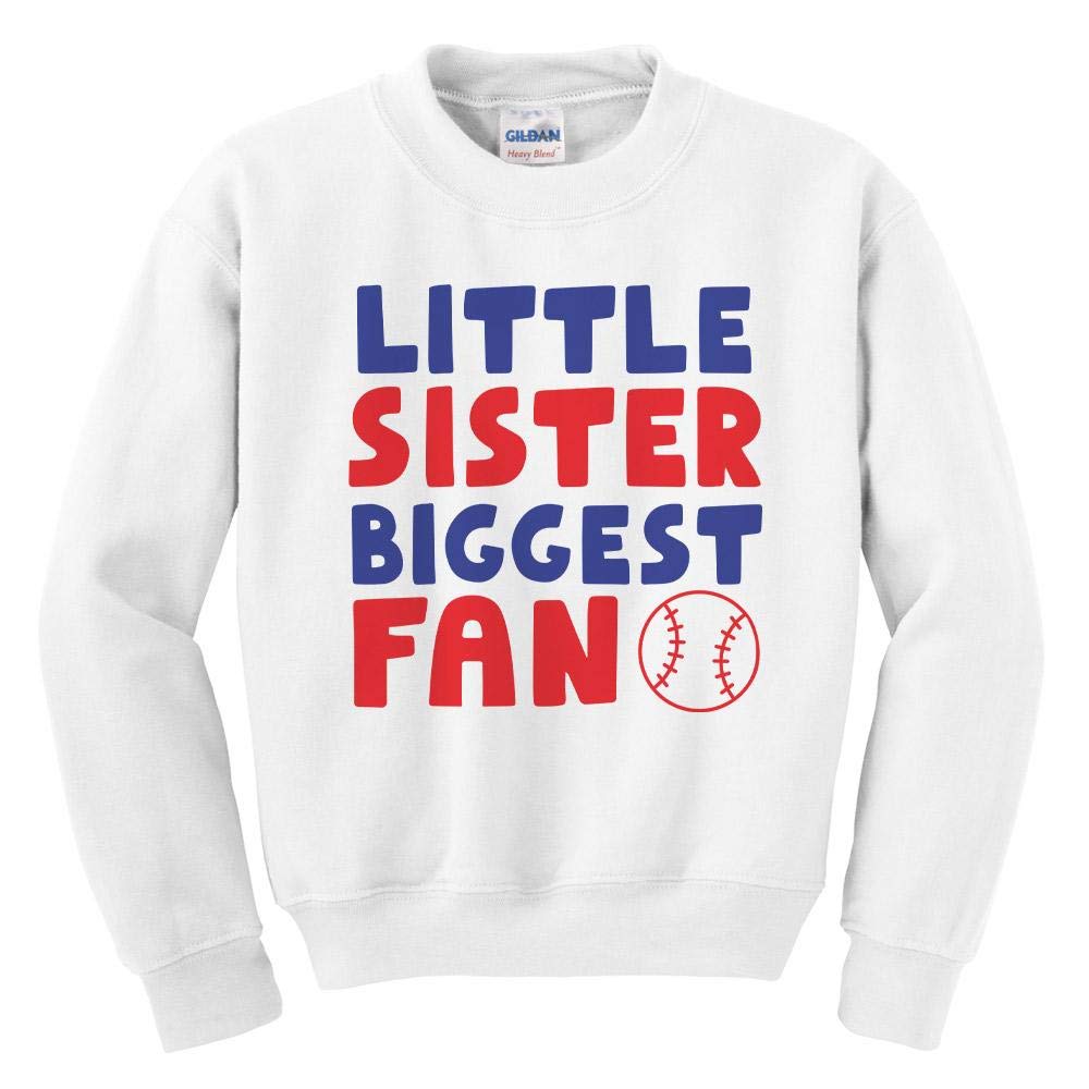 Little Sister Biggest Fan Kids Sweatshirt - Cute Youth Hoodie for Siblings - Perfect for Family Photos, Birthday Gifts & Matching Outfits