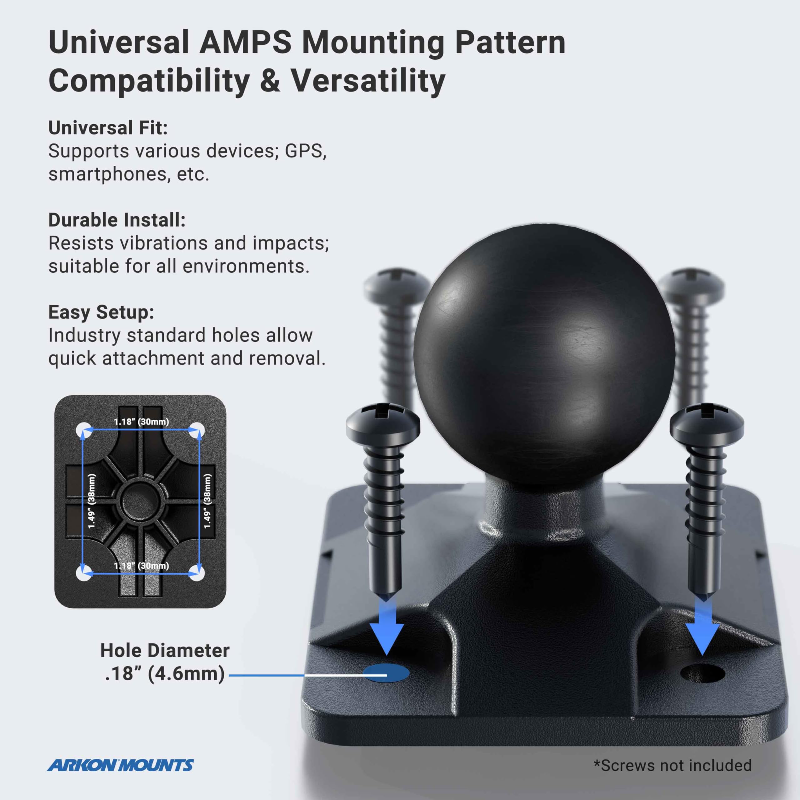 Arkon Heavy Duty Drill Base Tablet Mount - Universal Holder for iPad Air 2/Air/4/3/2 & Samsung Galaxy Note 10.1/Tab Pro 12.2 - Perfect for Construction Sites, Workshops & DIY Projects (TABRMAMPS)