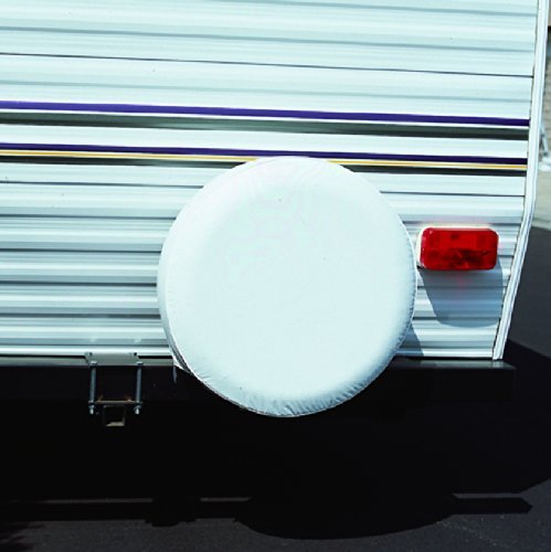 ADCO 1751 White Vinyl Spare Tire Cover for 34-Inch Wheels - Waterproof Protection for Trucks, SUVs & RVs (Camping & Off-Road Use)