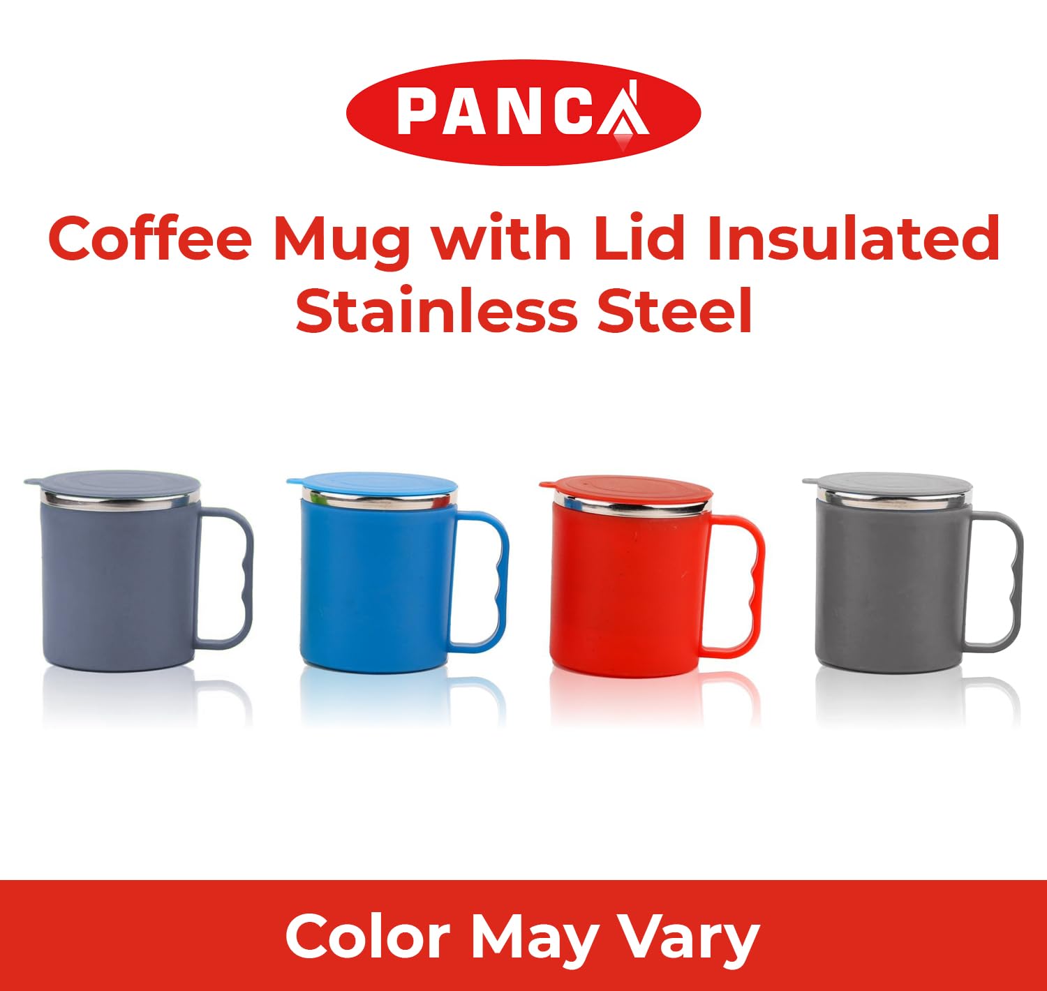 Premium Stainless Steel Insulated Coffee Mug with Lid - Double Wall Vacuum Thermos for Hot Tea, Milk & Beverages - Ideal for Home, Office, Restaurant & Travel - Leakproof & Durable - Gift Pack of 1
