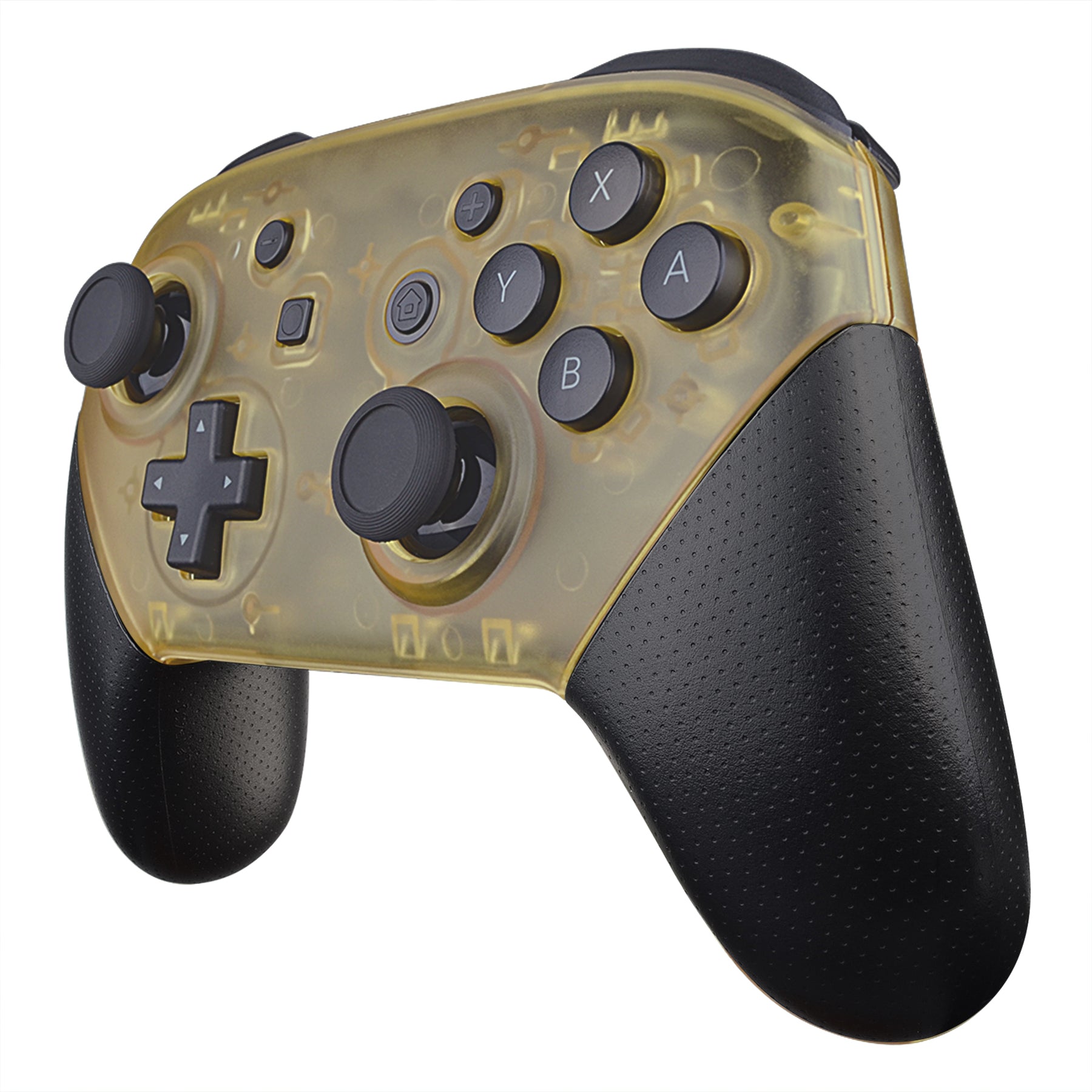 eXtremeRate Replacement Faceplate & Backplate for Nintendo Switch Pro Controller - Amber Yellow | Custom Shell Cover for Gaming Accessories | Perfect for DIY Mods & Controller Upgrades