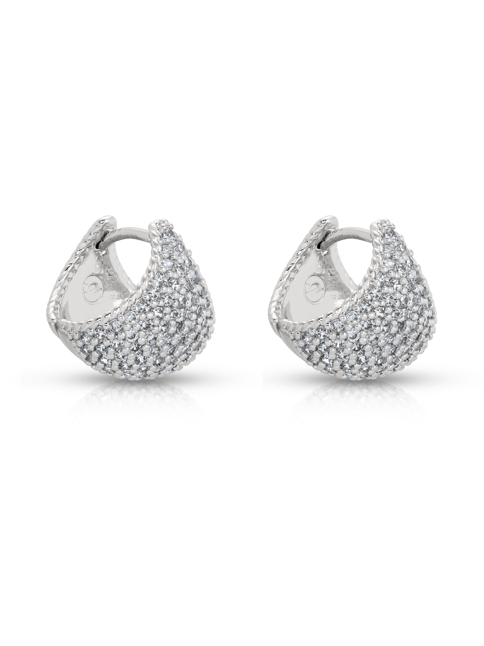 Pavé Encrusted Huggie Hoop Earrings for Women - 14K Gold Plated Cubic Zirconia Huggie Hoops - Perfect for Everyday Wear, Parties & Special Occasions