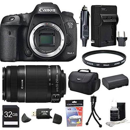 Canon EOS 7D Mark II 20.2MP DSLR Camera with 55-250mm IS Lens & 32GB Bundle - Professional HD 1080p Video for Sports, Wildlife Photography & Travel Adventures
