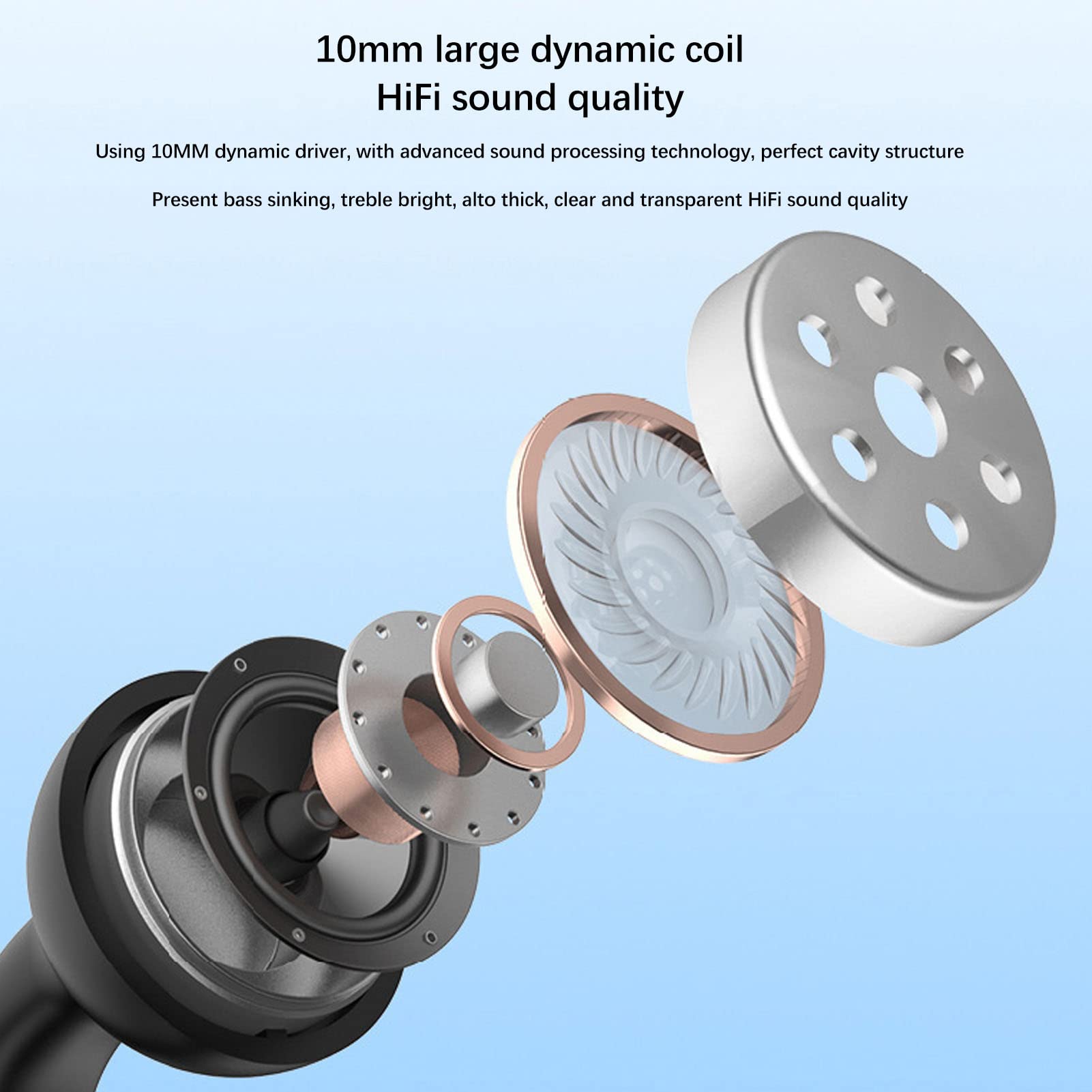 Premium Clip-On Wireless Earbuds Bluetooth 5.0 Open-Ear Headphones with Touch Control, Hi-Fi Stereo Single Ear Headset for Running, Cycling, Driving & Business Calls - Comfortable Secure Fit for Active Lifestyles (Black)