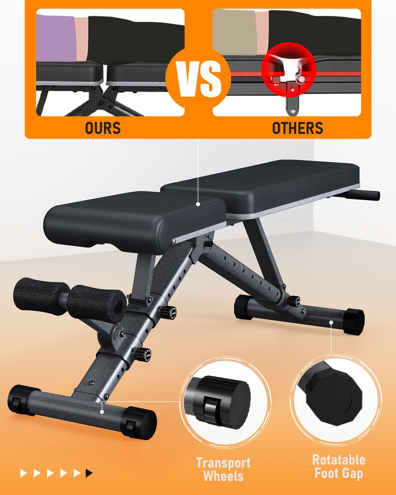 BARWING 90° Adjustable Weight Bench - 1000 LB Heavy Duty Incline Decline Workout Bench for Home Gym, Foldable Training Lifting Bench with Ultra Short Gap (2024 New Version) - Perfect for Strength Training, Bodybuilding & Home Fitness Workouts