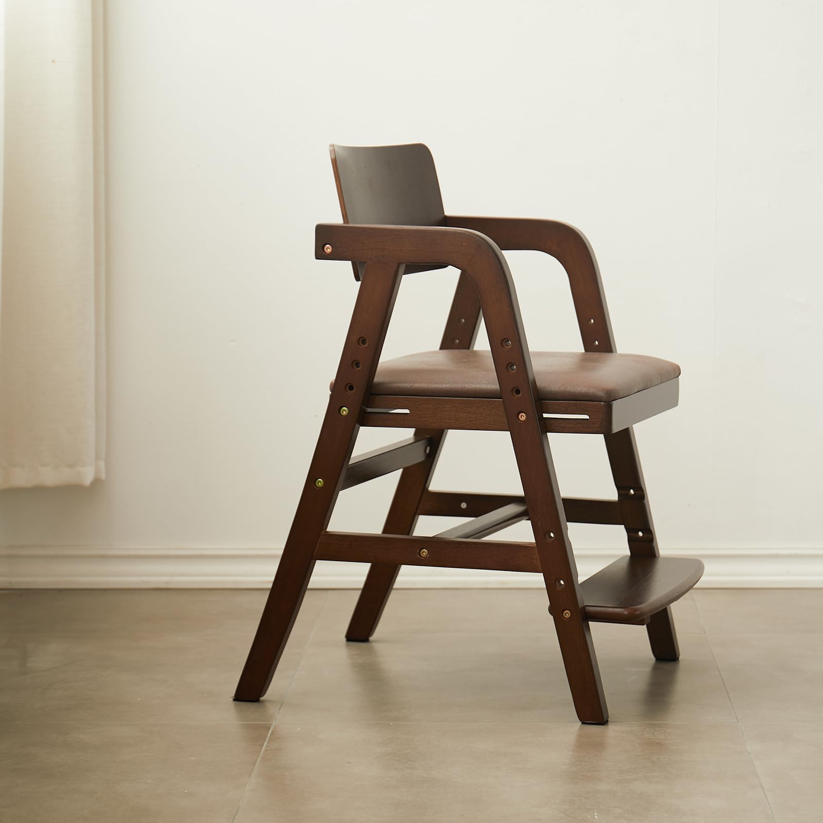 Solid Wood High Chairs for Toddlers - Adjustable Height Baby Dining Chair & Study Chair for Kids | Perfect for Kitchen, Dining Room & Homeschooling