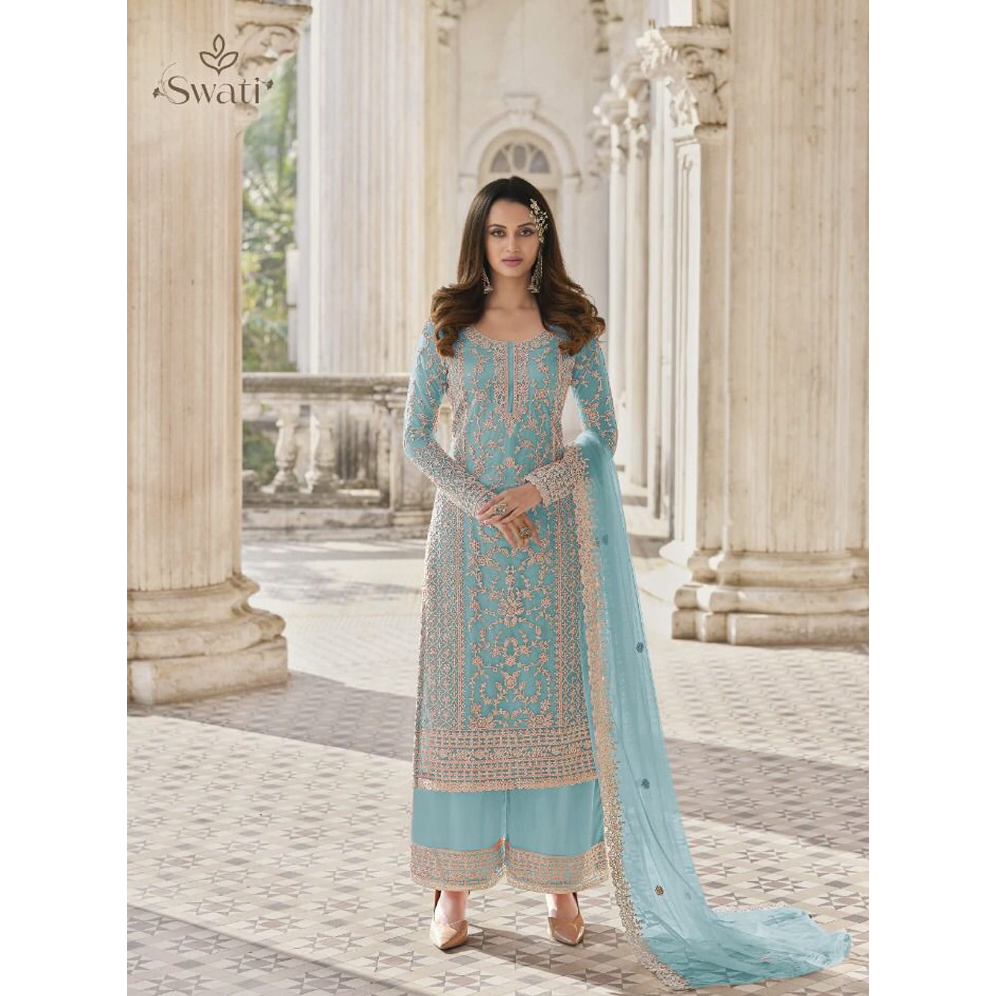 Eid Special Embroidered Salwar Kameez Suits for Women - Traditional Pakistani/Indian Shalwar Kameez Pant Dress with Matching Dupatta - Perfect for Eid Celebrations, Weddings & Festive Occasions