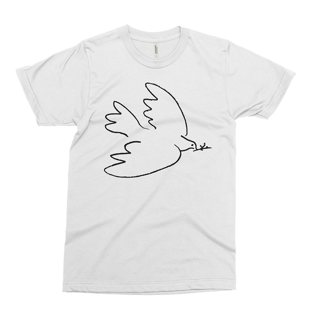 Pablo Picasso Dove of Peace Sketch Art T-Shirt - Vintage Artist Design Cotton Tee - Perfect for Art Lovers, Museum Visits & Peace Activism