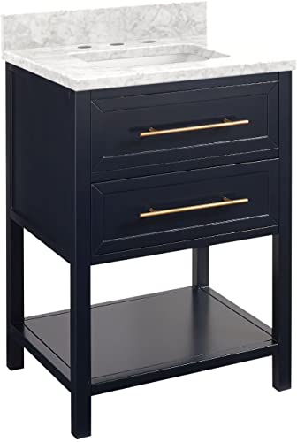 Midnight Navy Blue / Carrara Marble