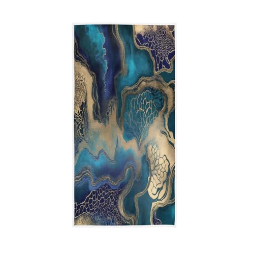 Blue Gold Marbling