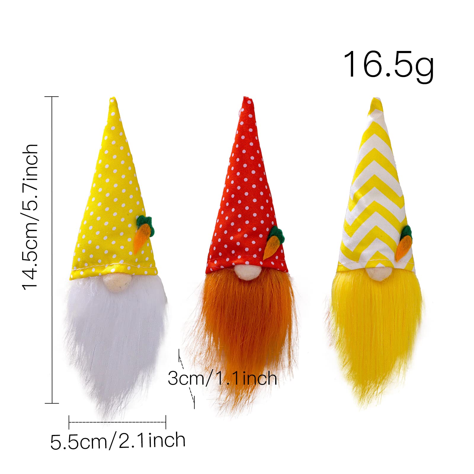 2023 Funny Easter Bunny Gnomes Hanging Ornaments - 3PCs Carrot Gnome Decor for Easter Tree & Spring Holiday Party | Seasonal Home Decoration for Easter Day Celebrations & Festive Indoor Decor