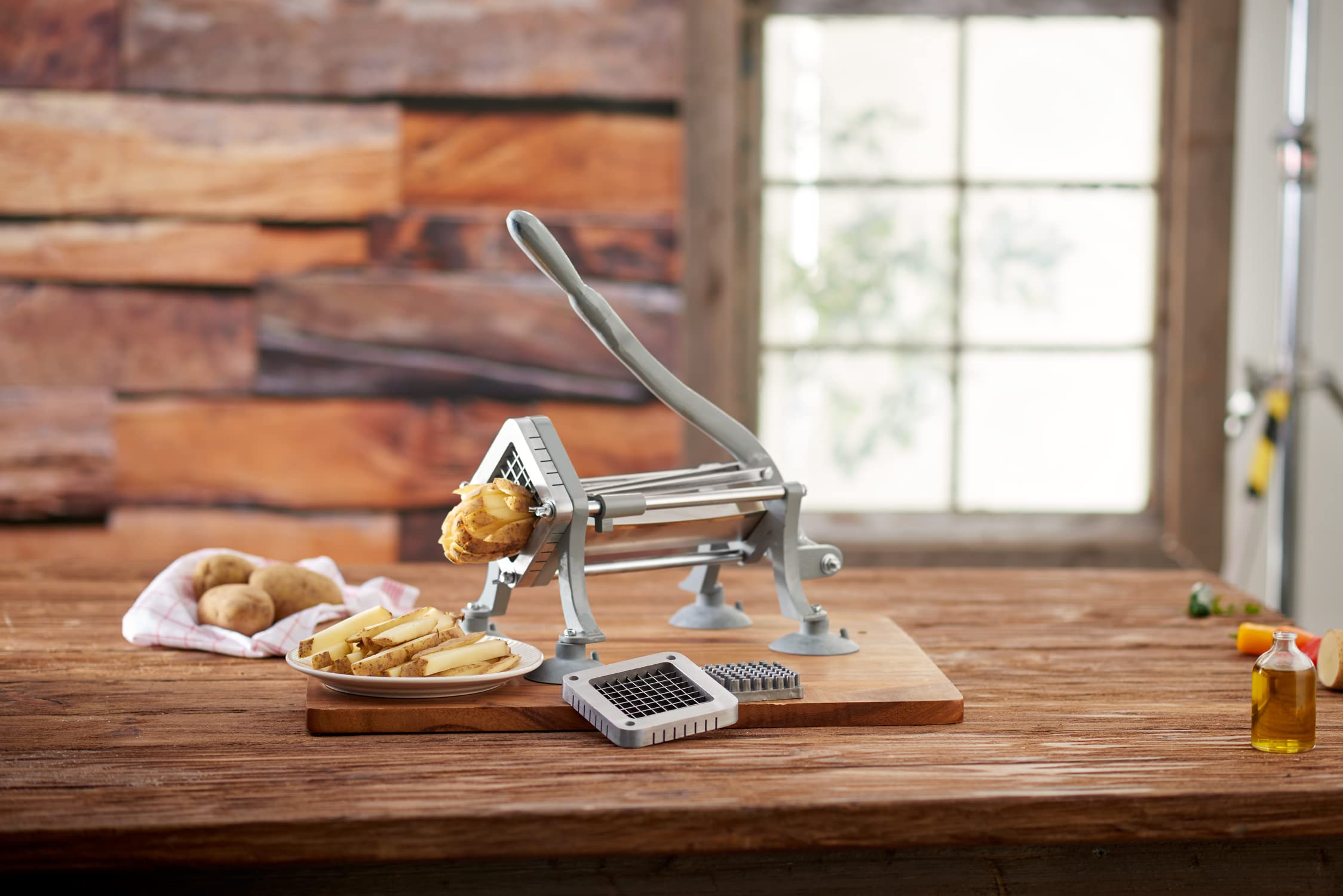 LEM Products Commercial-Grade French Fry Cutter for Potatoes and Vegetables - Heavy Duty Cast Iron - Perfect for Restaurants, Food Trucks, and Home Kitchens