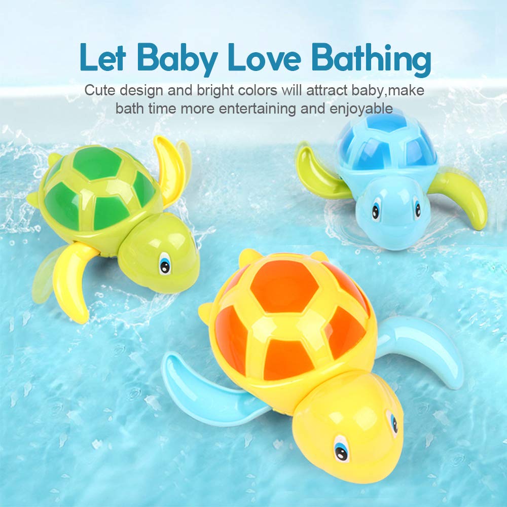 **Best Bath Toys for Toddlers 1-5 Years Old - Wind Up Swimming Turtle & Floating Bathtub Water Toys - Fun Pool Toys for Kids - Perfect Gift for Preschool Boys & Girls (3-Piece Set) - Ideal for Bathtime, Pool Play & Sensory Development**