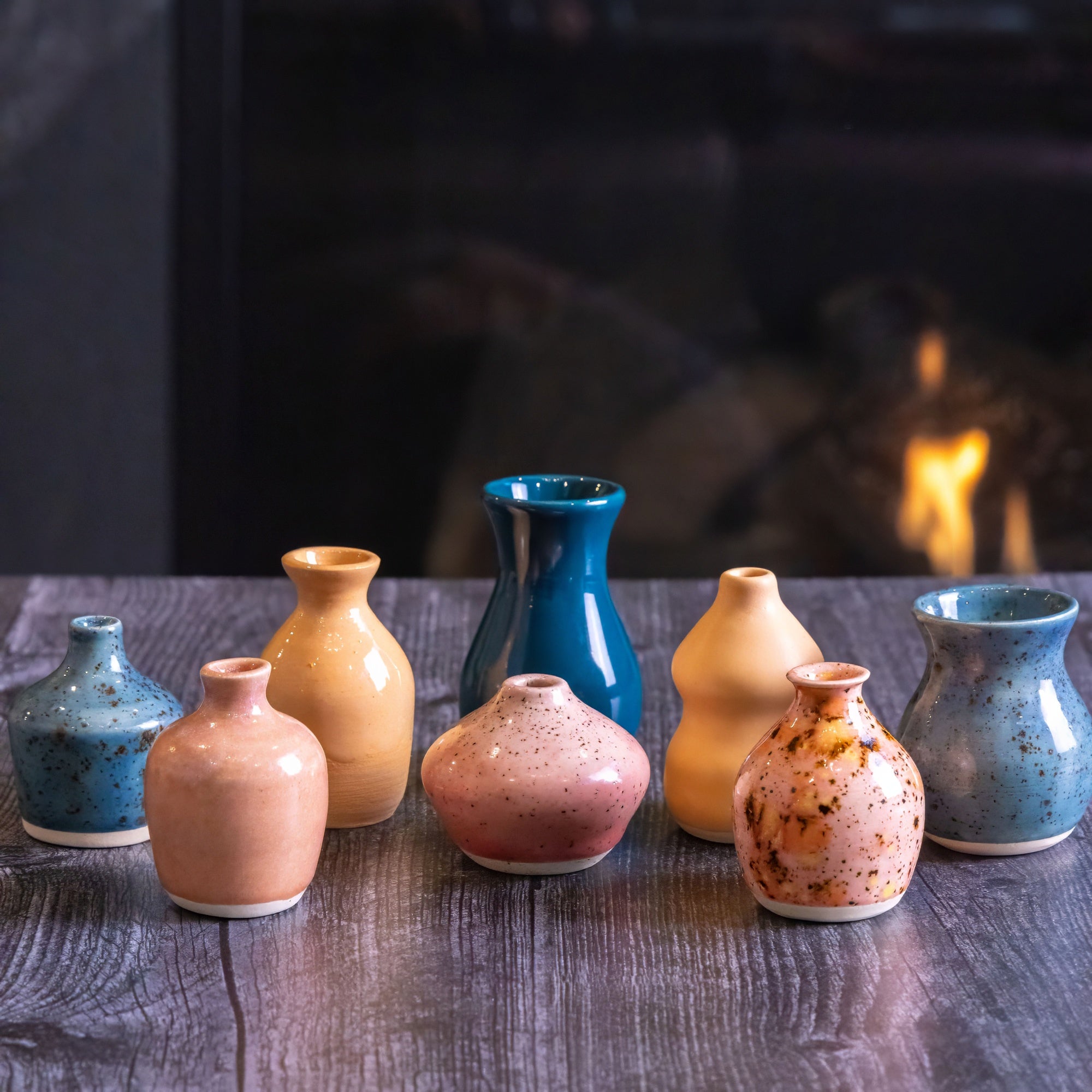 Miniature Stoneware Bud Vase - Small Ceramic Flower Pot #603 for Succulents, Herbs & Home Decor | Perfect for Windowsills, Table Centerpieces & Gift Giving