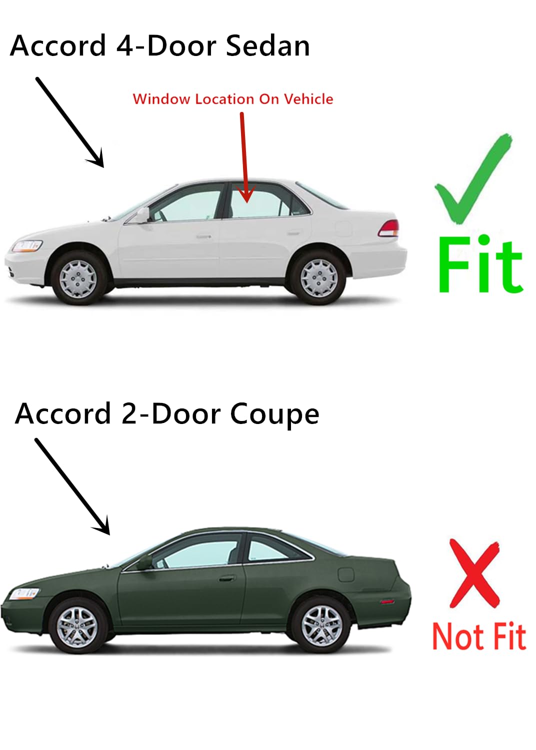 Honda Accord 1998-2002 Driver Side Rear Door Window Glass Replacement - Compatible with 4 Door Sedan Models | Perfect for DIY Auto Repair & Window Replacement