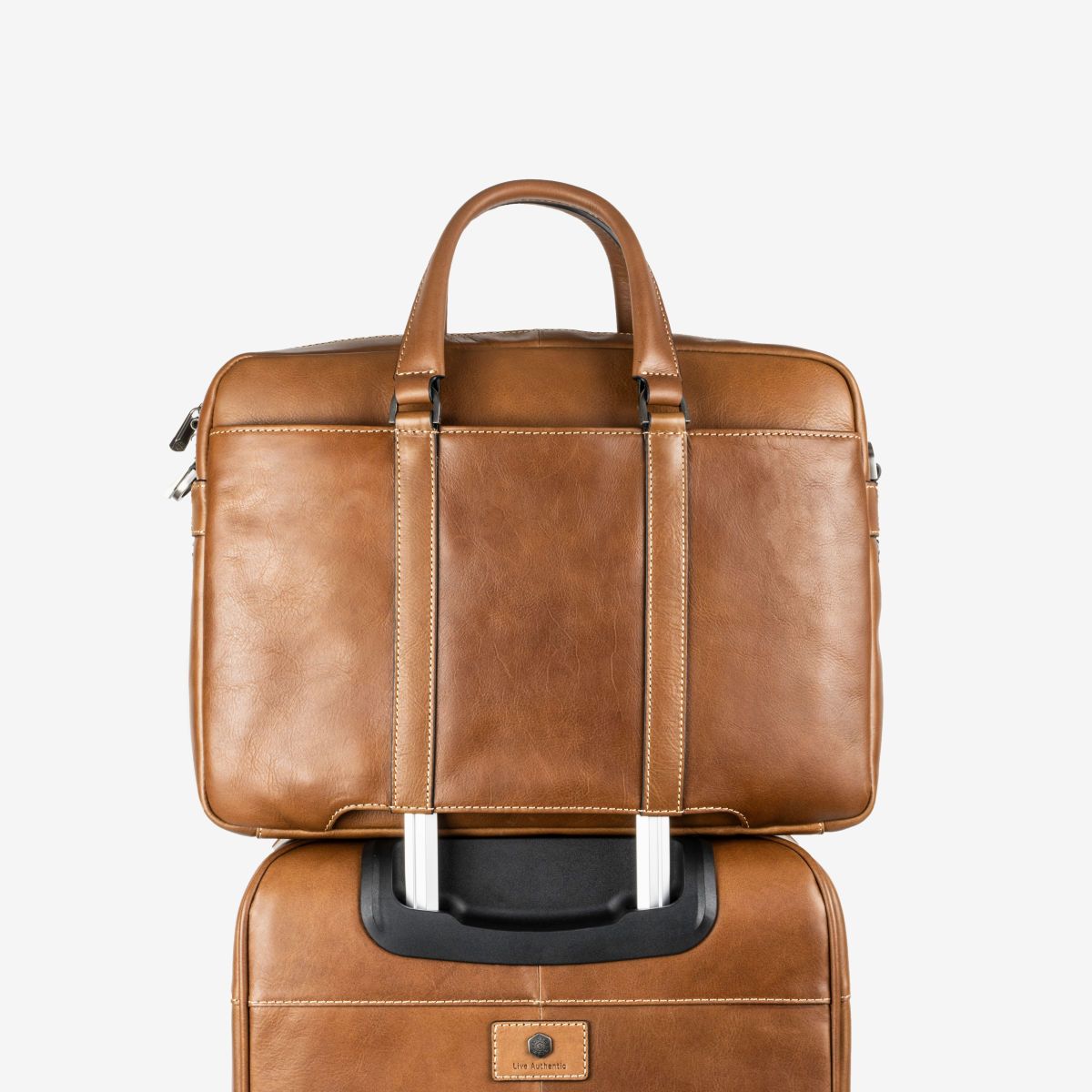 Jekyll & Hide Montana Slim Laptop Briefcase for Men | Professional 15.6 Inch Business Messenger Bag | Durable Leather Computer Briefcase for Work, Office & Travel | Colt