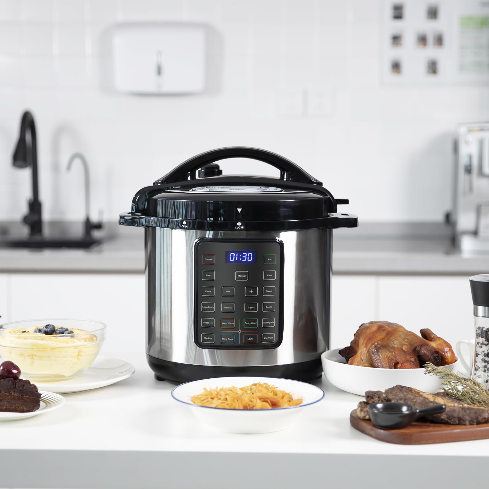 Sweetcrispy 8 QT Electric Pressure Canner - 16-in-1 Multi Cooker for Canning, Slow Cooking & Rice | Digital Stainless Steel Pressure Cooker | Perfect for Home Canning, Meal Prep & Large Family Cooking