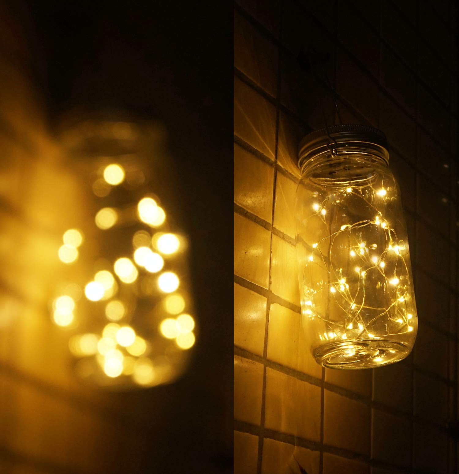 Solar Mason Jar Lights - 6-Pack Large Glass Jars with 30 LED Fairy String Lights, Waterproof Outdoor Hanging Lanterns for Patio, Garden, Yard, Wedding & Party Decorations | Perfect for Romantic Ambiance, Evening Gatherings & Backyard Lighting