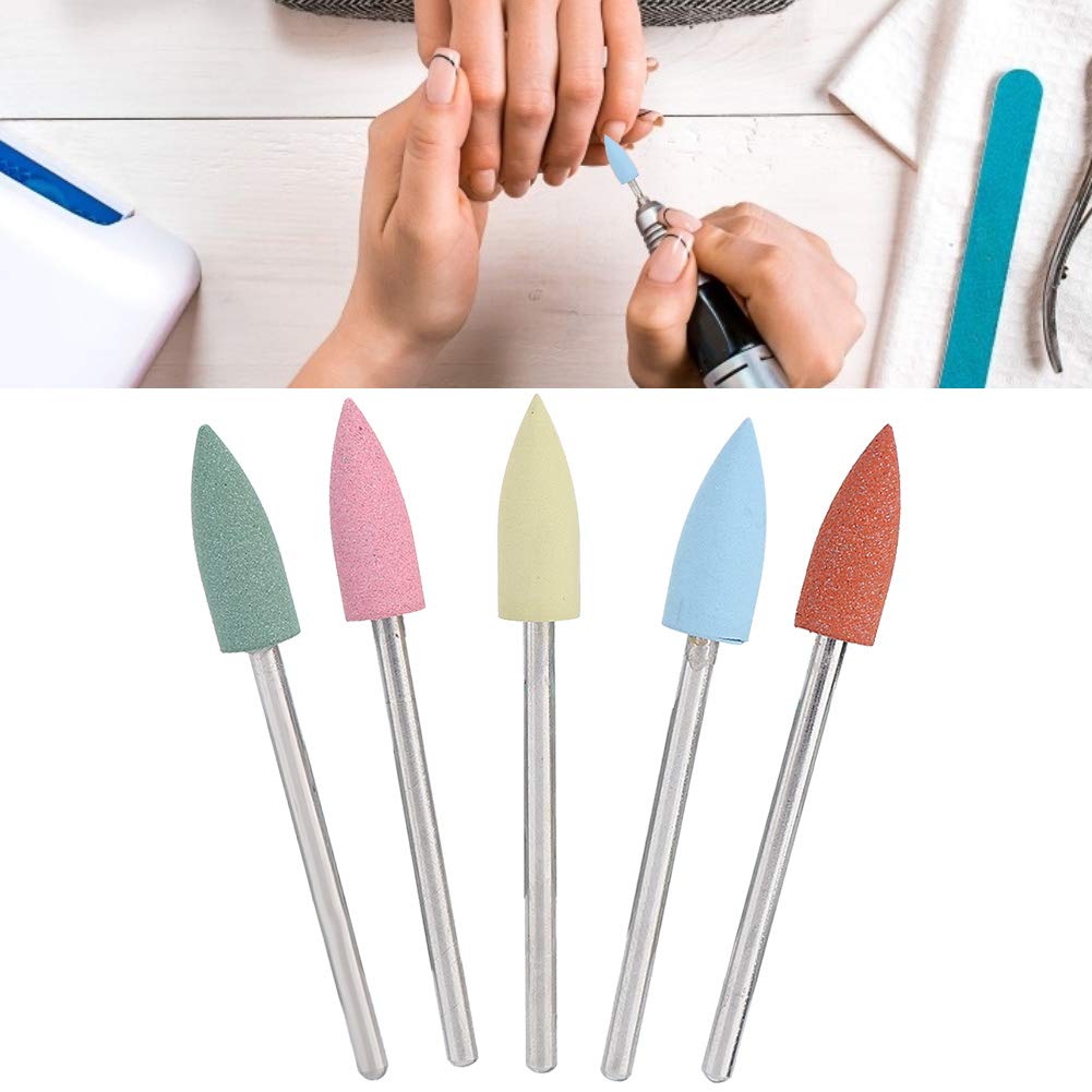 5pcs Silicone Nail Drill Bits Set - Professional Manicure & Pedicure Polishing Burr for Acrylic Nails - Gentle Nail Filing & Smoothing - Perfect for Home Salon & Nail Art Enthusiasts