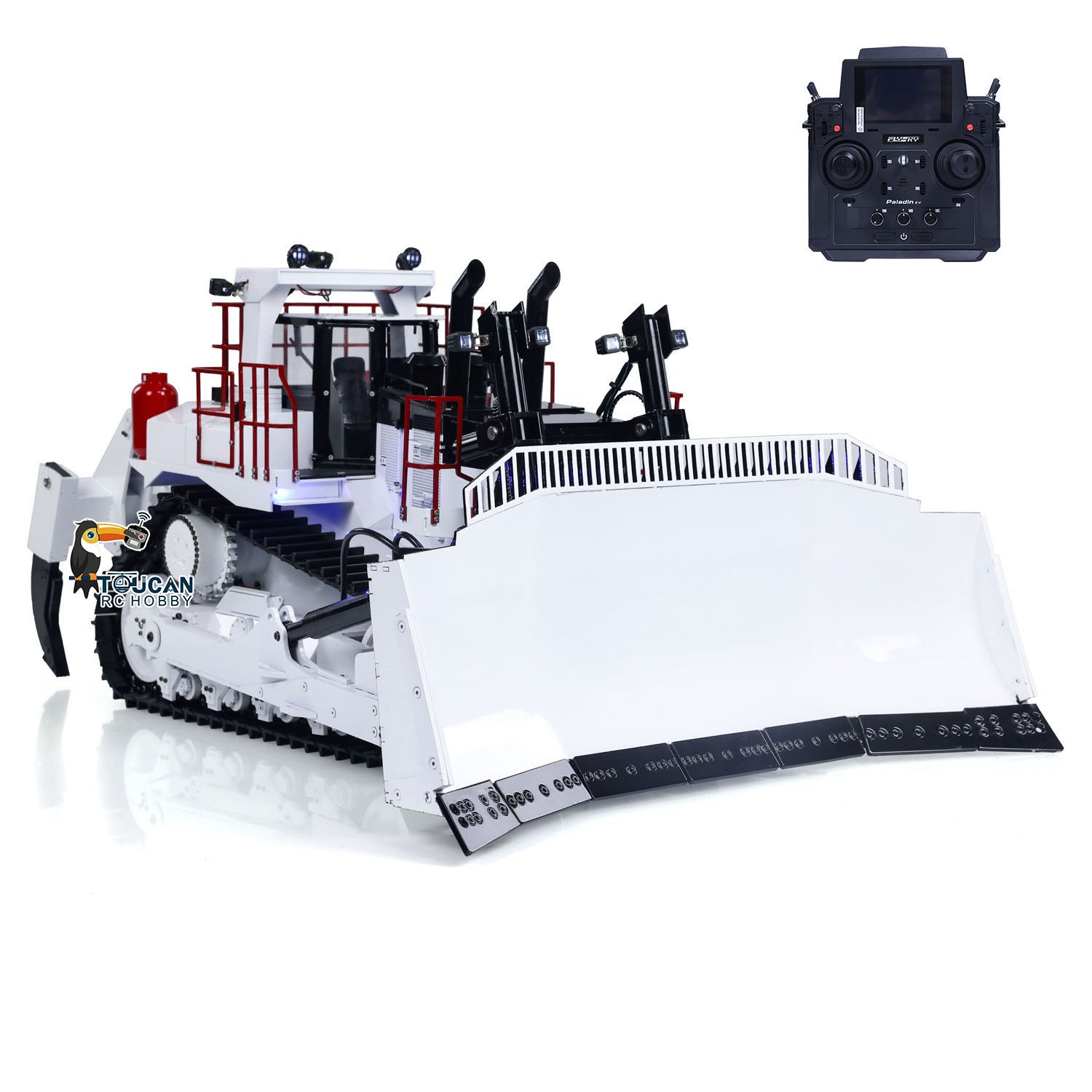 1/14 Scale D11T RC Hydraulic Bulldozer with 3 Plow - Heavy Duty Remote Control Dozer with Sound, Light & Smoke - Pre-Assembled & Painted - Perfect for Construction Enthusiasts & Collectors