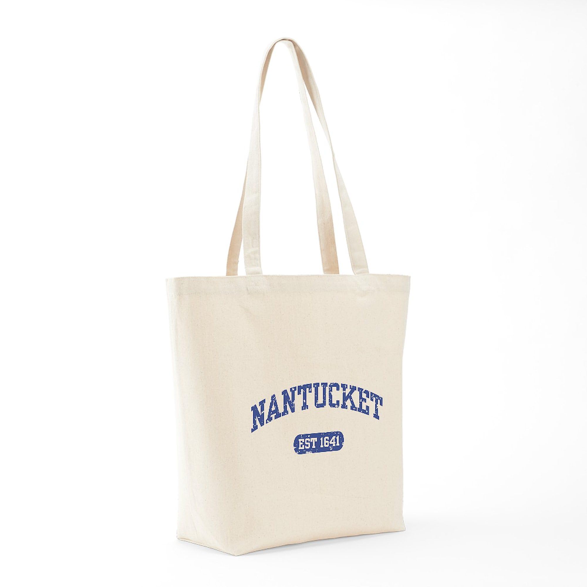 Nantucket EST 1641 Natural Canvas Tote Bag - Reusable Shopping Bag for Groceries, Beach & Daily Use | Eco-Friendly & Durable
