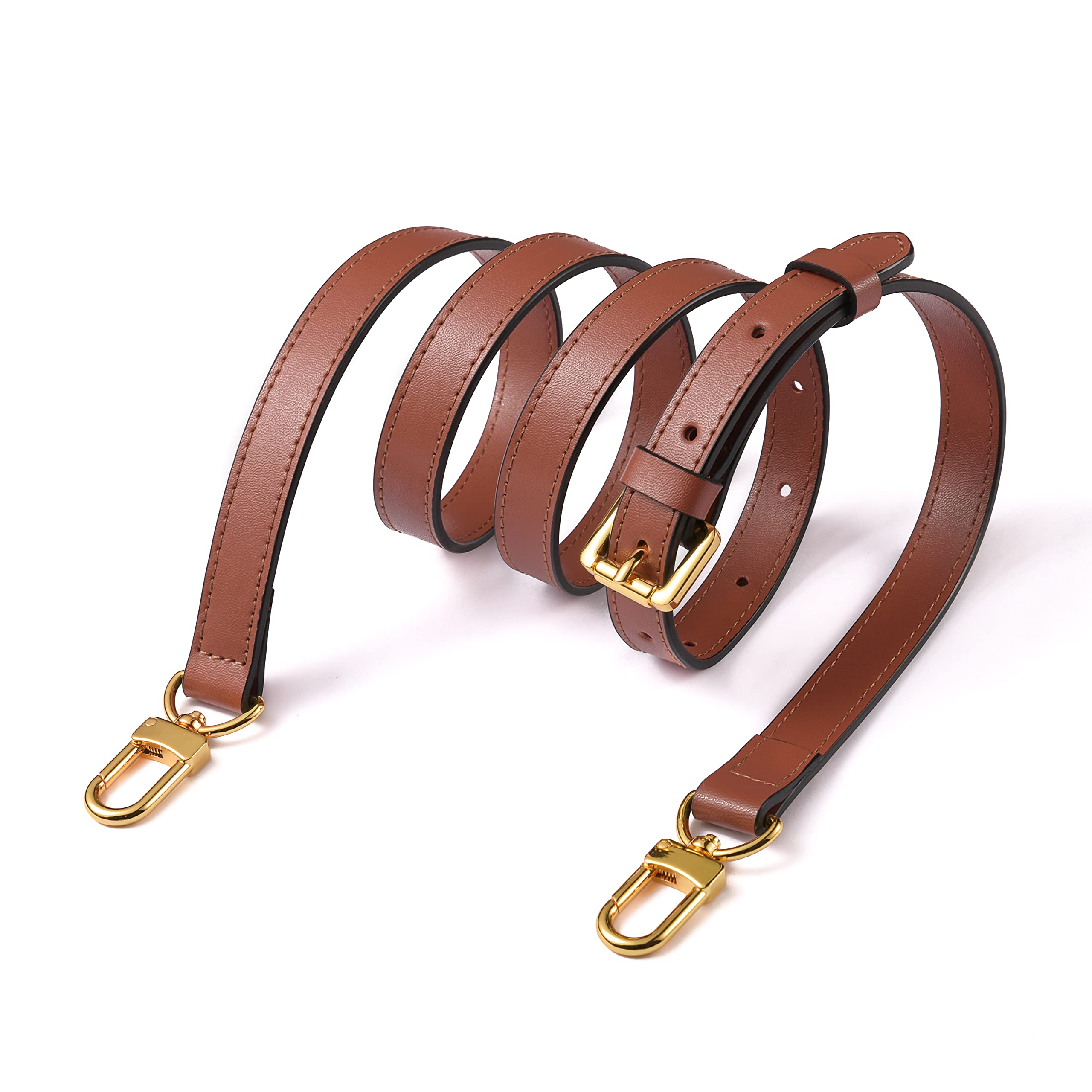 GOXTECH Genuine Vachetta Leather Adjustable Crossbody Strap for Women's Handbags - Caramel Brown | Perfect for Everyday Use, Travel & Fashion Accessories