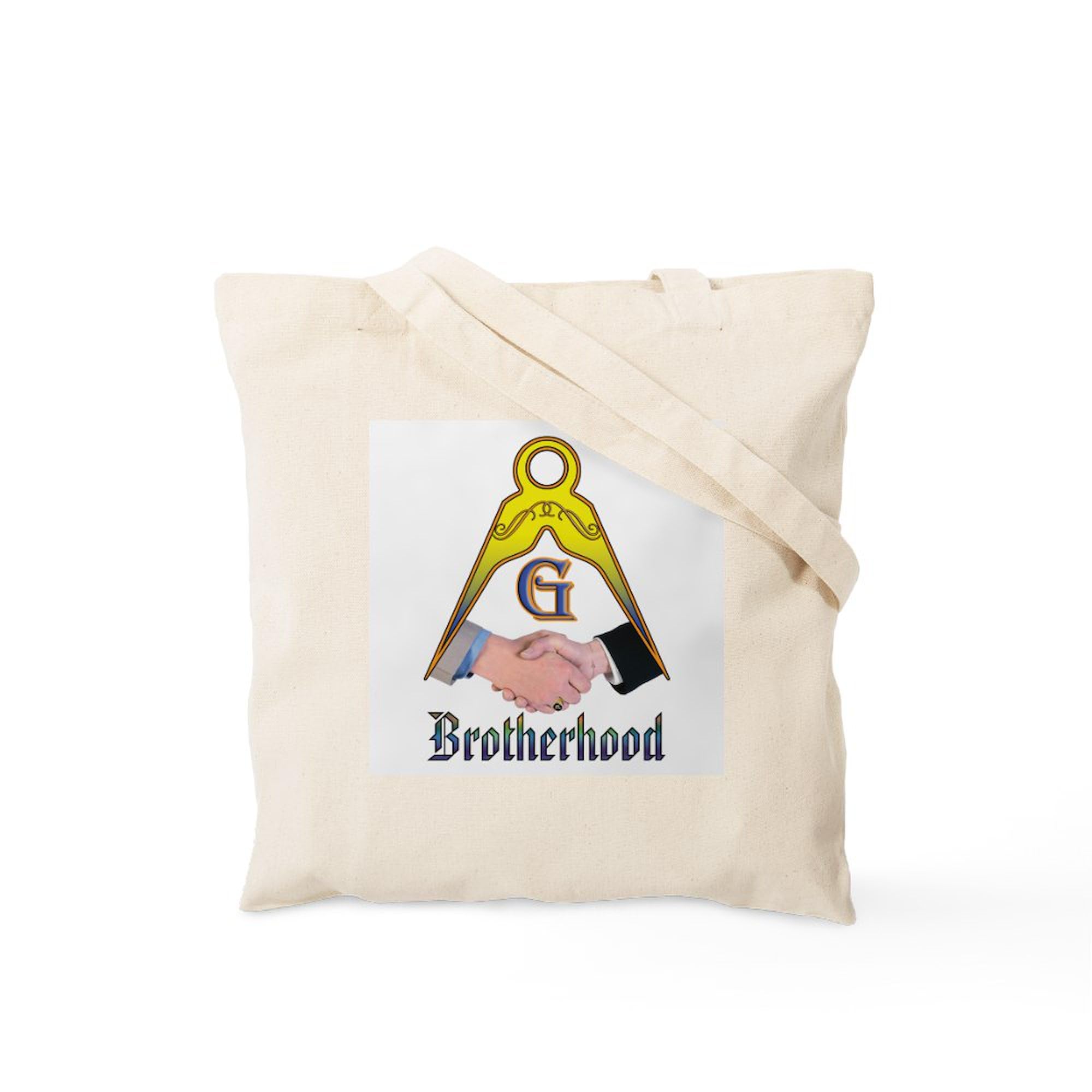 Masonic Brotherhood Tote Bag - Natural Canvas Reusable Shopping Bag for Men & Women - Eco-Friendly Grocery Tote for Daily Use, Travel & Shopping