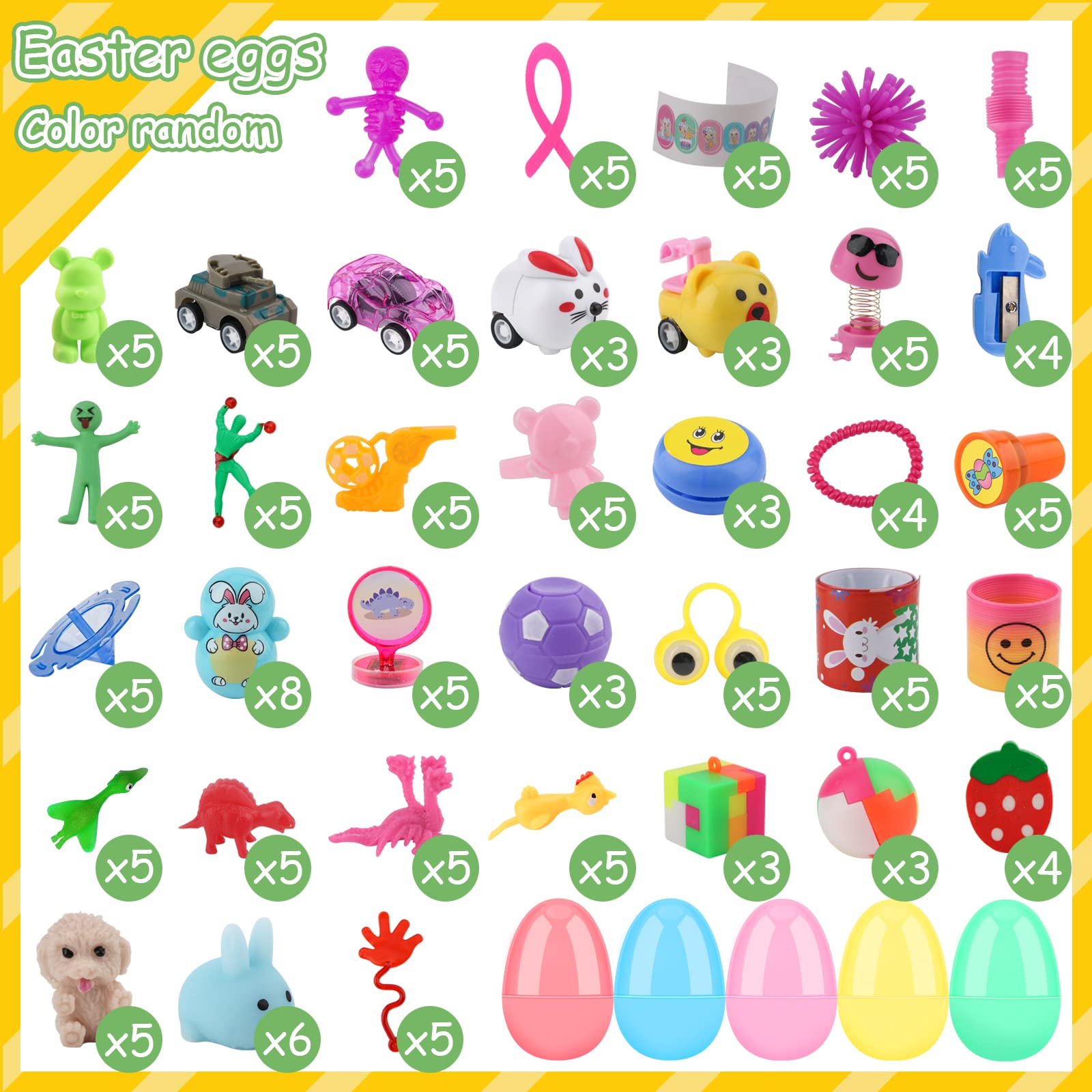 155 PCS Prefilled Easter Eggs with Assorted Toys Inside - Easter Basket Stuffers for Kids, Easter Egg Hunt Prizes, Classroom Party Favors - Perfect for Easter Celebrations, Egg Hunts & Kids' Activities