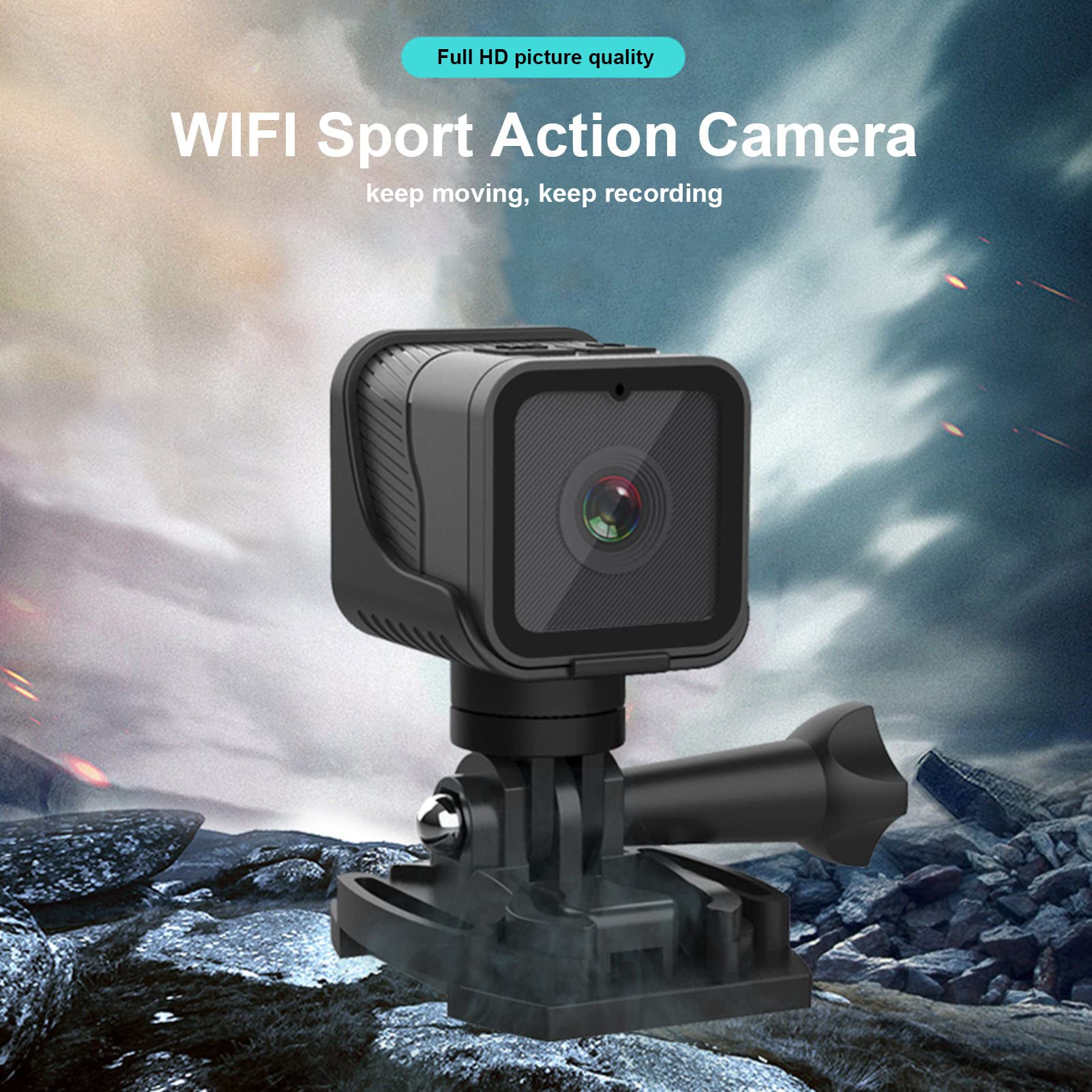 Annadue Portable WiFi Action Camera for Outdoor Sports - Waterproof HD Video Camera with Microphone & Long Battery Life - Ideal for Travel, Vlogging, Cycling & Adventure Recording