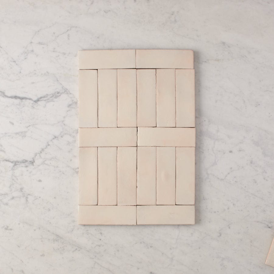 Noosa Semi Gloss Zellige Bone Tile - Premium Ceramic Wall & Floor Tile for Kitchen Backsplash, Bathroom, and Shower Renovation - Easy to Clean & Durable Home Decor
