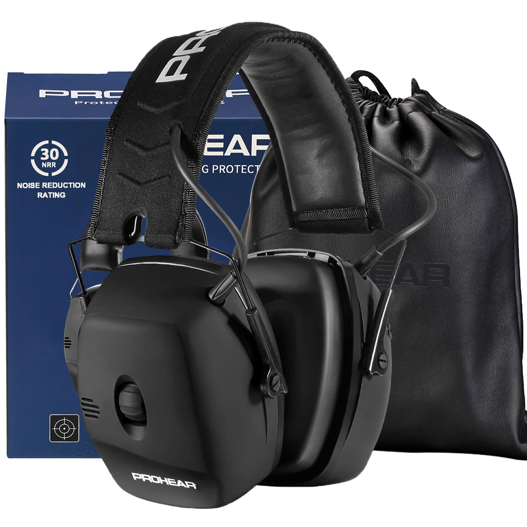PROHEAR Electronic Shooting Ear Protection Muffs - NRR 30dB Noise Reduction for Gun Range & Hunting - Sound Amplification Earmuffs for Shooting Sports, Hunting Gear, and Outdoor Activities