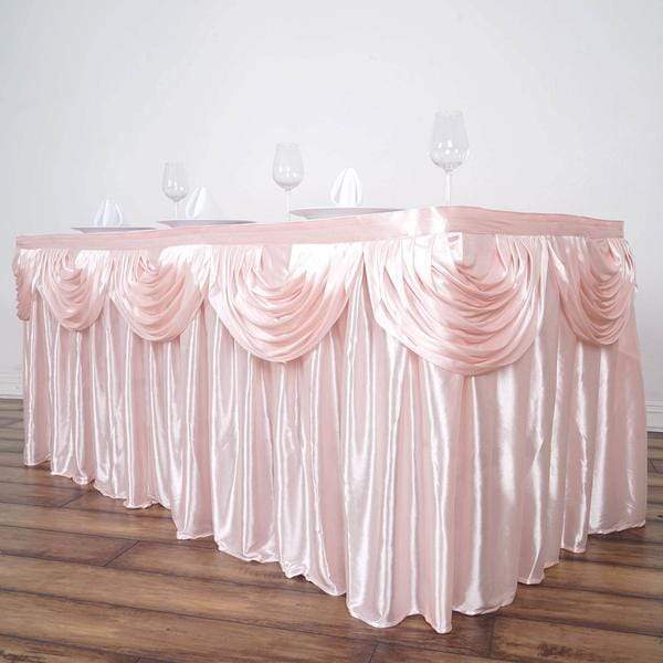 Elegant Satin Table Skirt - Classic Drape Tablecloth for Wedding, Banquet & Party Decor - Perfect for Formal Events & Home Decorations