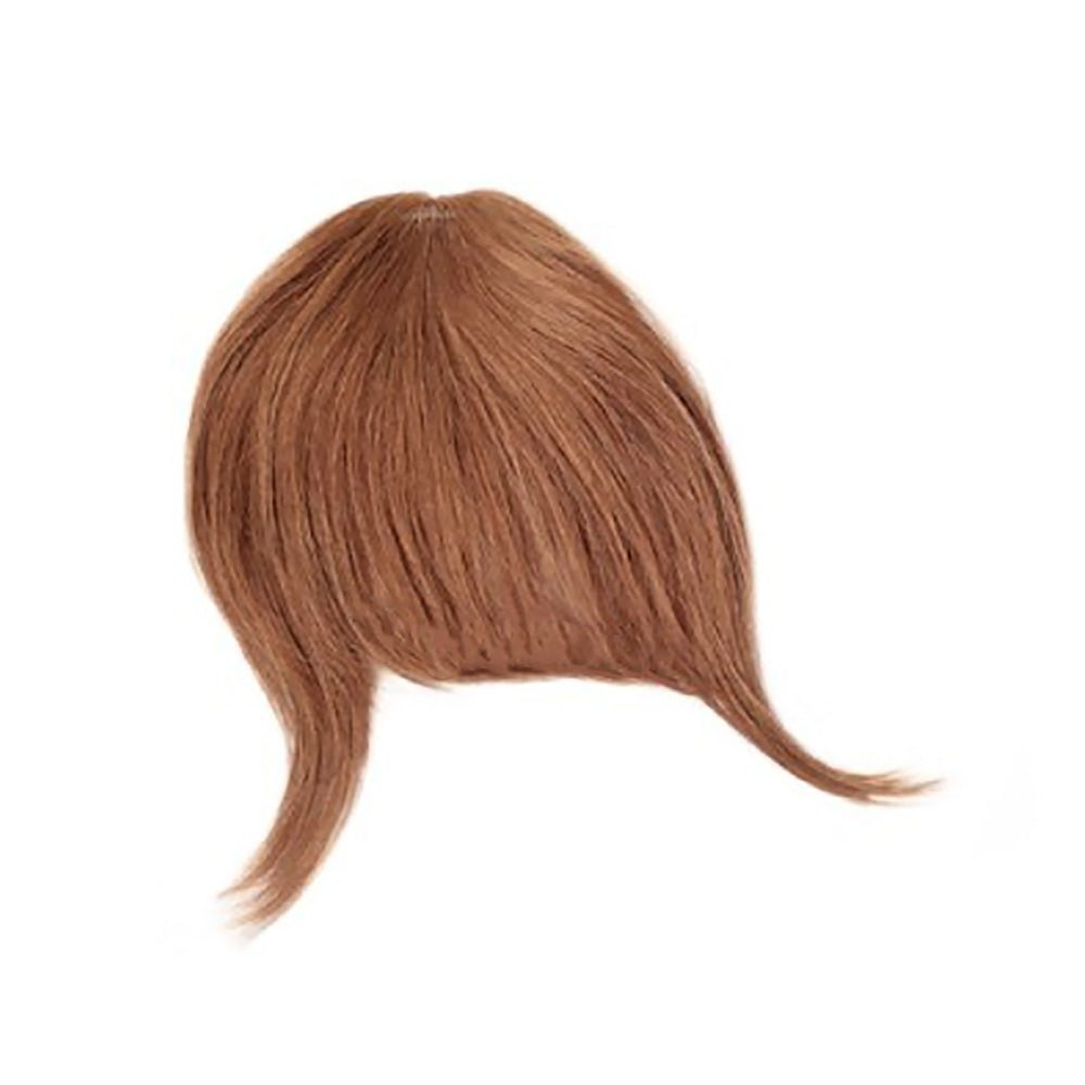 Clip-In Human Hair Fringe Bangs - 2/10 Brown/Caramel - Natural Looking Hair Extensions for Instant Volume & Style - Perfect for Parties, Weddings & Everyday Wear