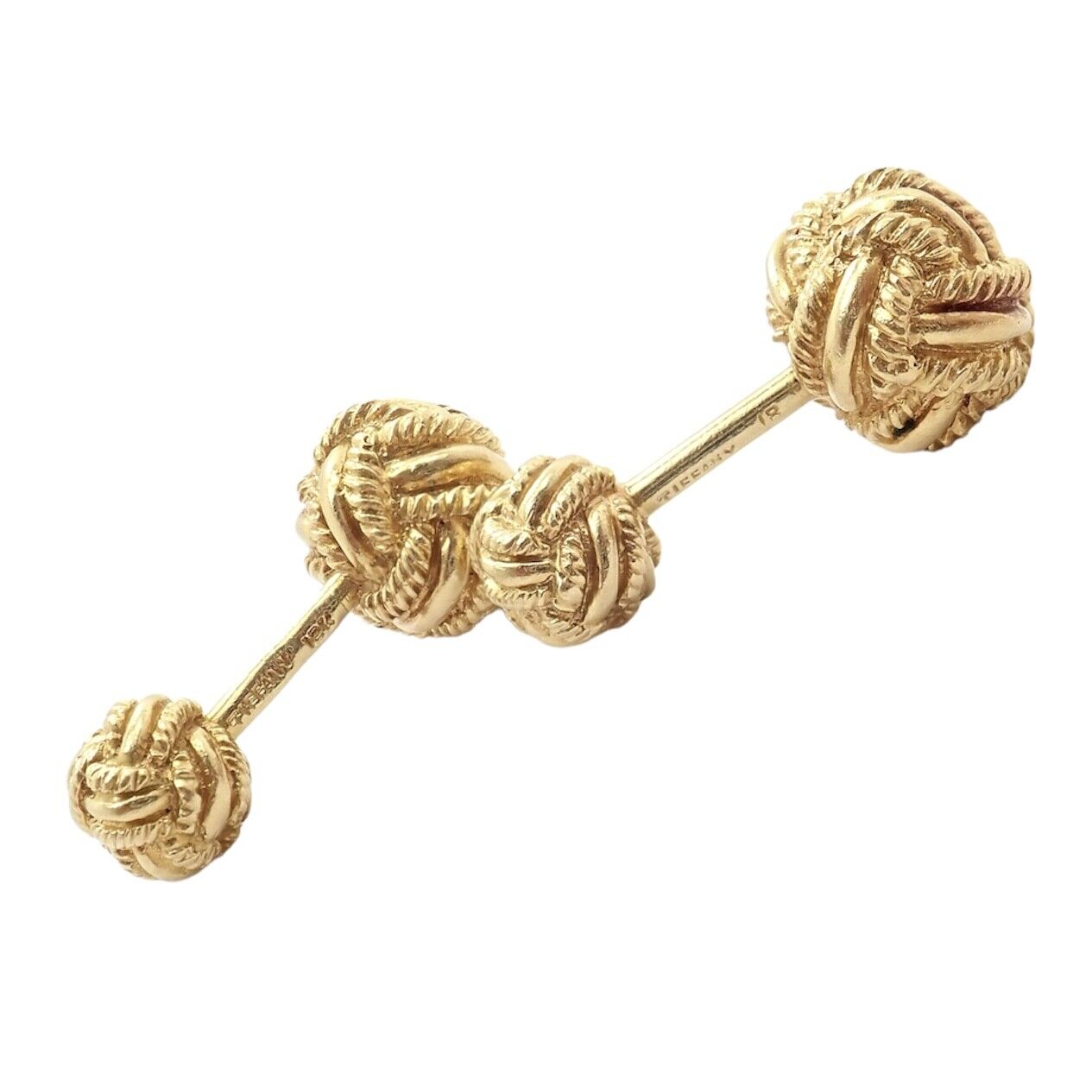 Vintage Tiffany & Co. 18k Yellow Gold Schlumberger Rope Knot Cufflinks - Luxury Men's Jewelry for Weddings & Formal Events