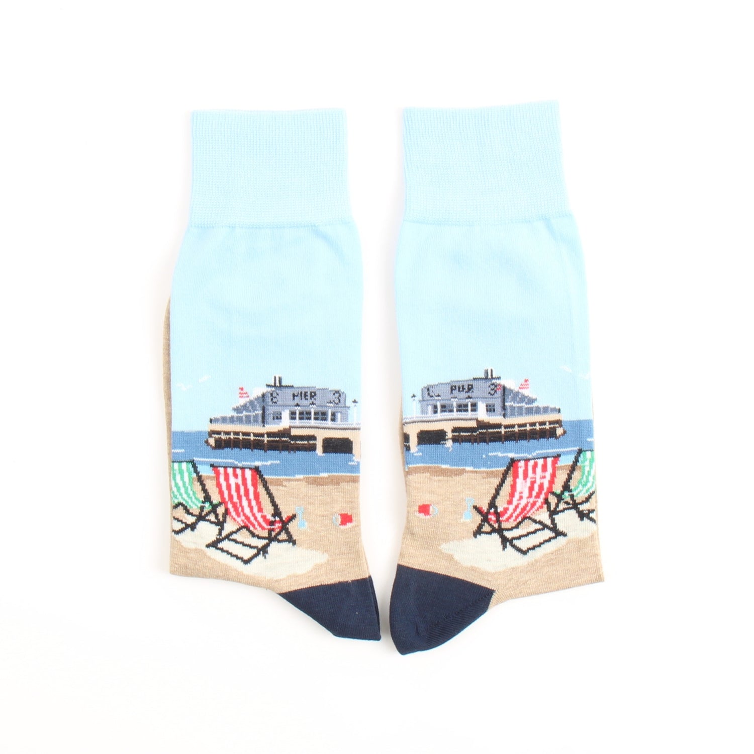 Premium British Seaside Cotton Socks for Men - Soft & Breathable Summer Socks - Perfect for Beach, Travel & Casual Wear