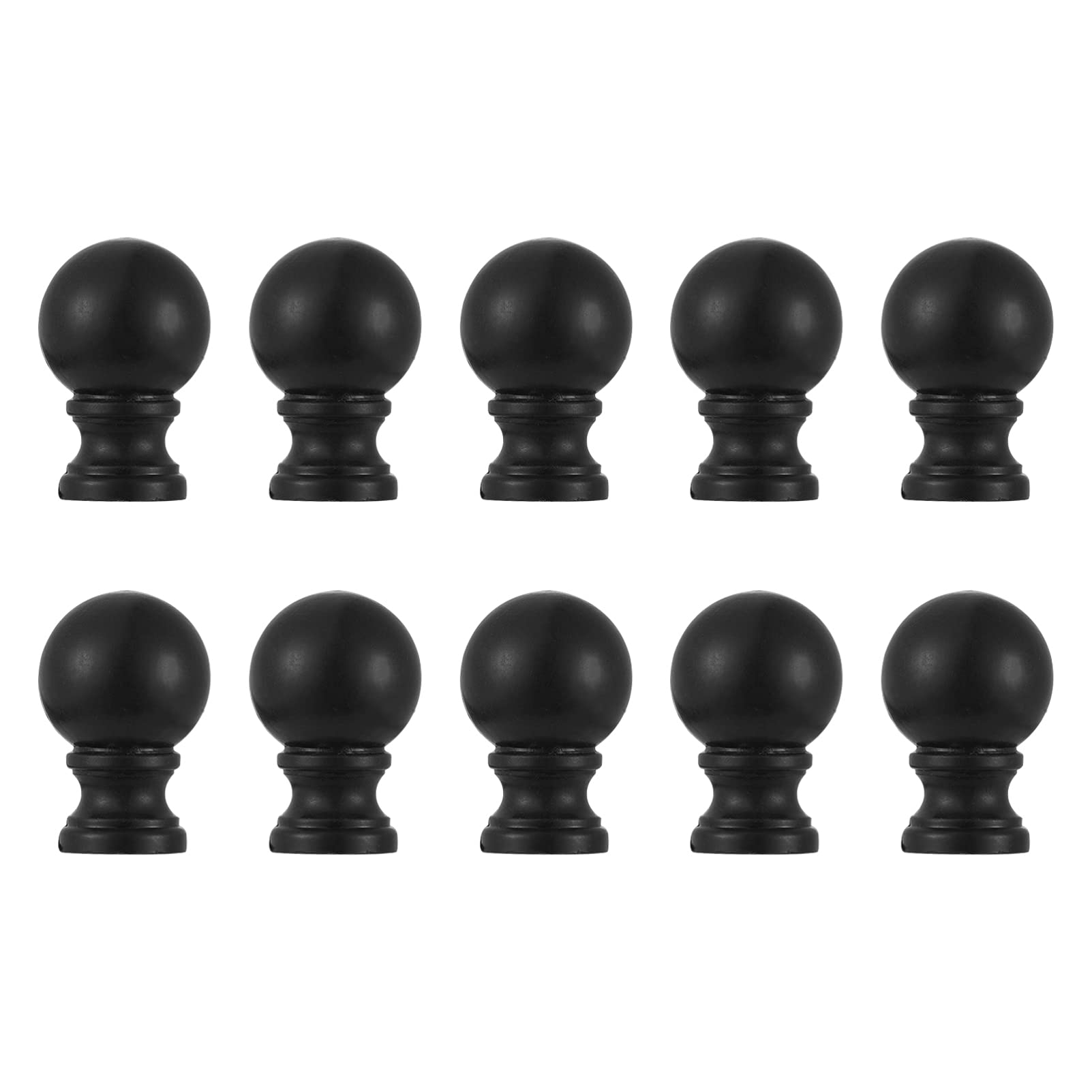 DOITOOL 10PCS Black Lamp Finial Cap Knob - Decorative Lamp Shade Finials for Table & Floor Lamps - Elegant Replacement Parts & Accessories (Perfect for Living Room, Bedroom, or Office Lighting Decor)