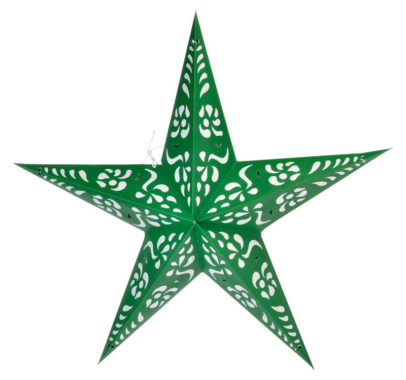 24 Pack Green Punch Paper Star Lanterns - Hanging Wedding Party Decorations for Indoor Outdoor Events, Baby Showers & Festive Celebrations