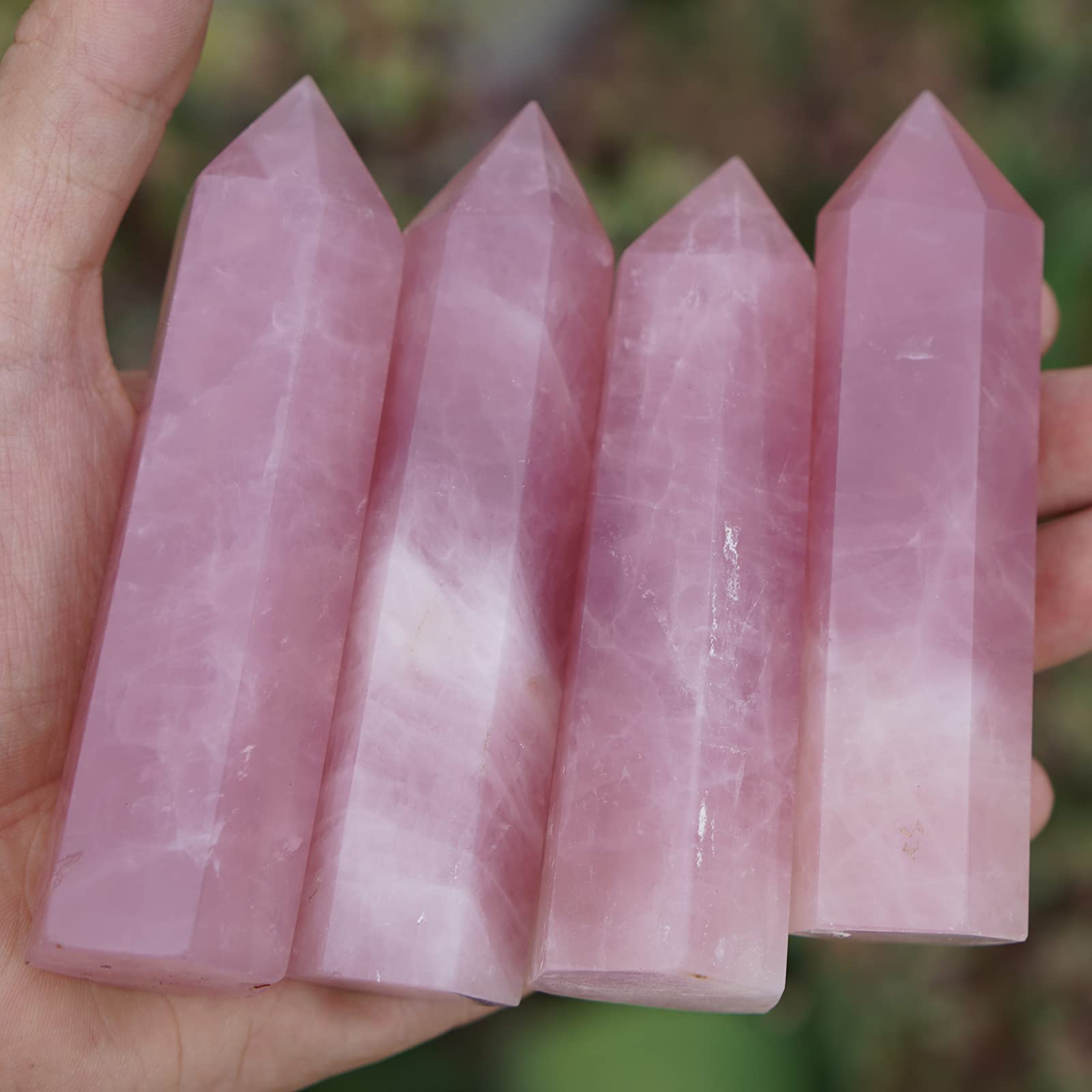 Large MIMOSA Healing Crystal Point - Raw Rose Quartz & Selenite for Meditation, Energy Cleansing & Spiritual Growth