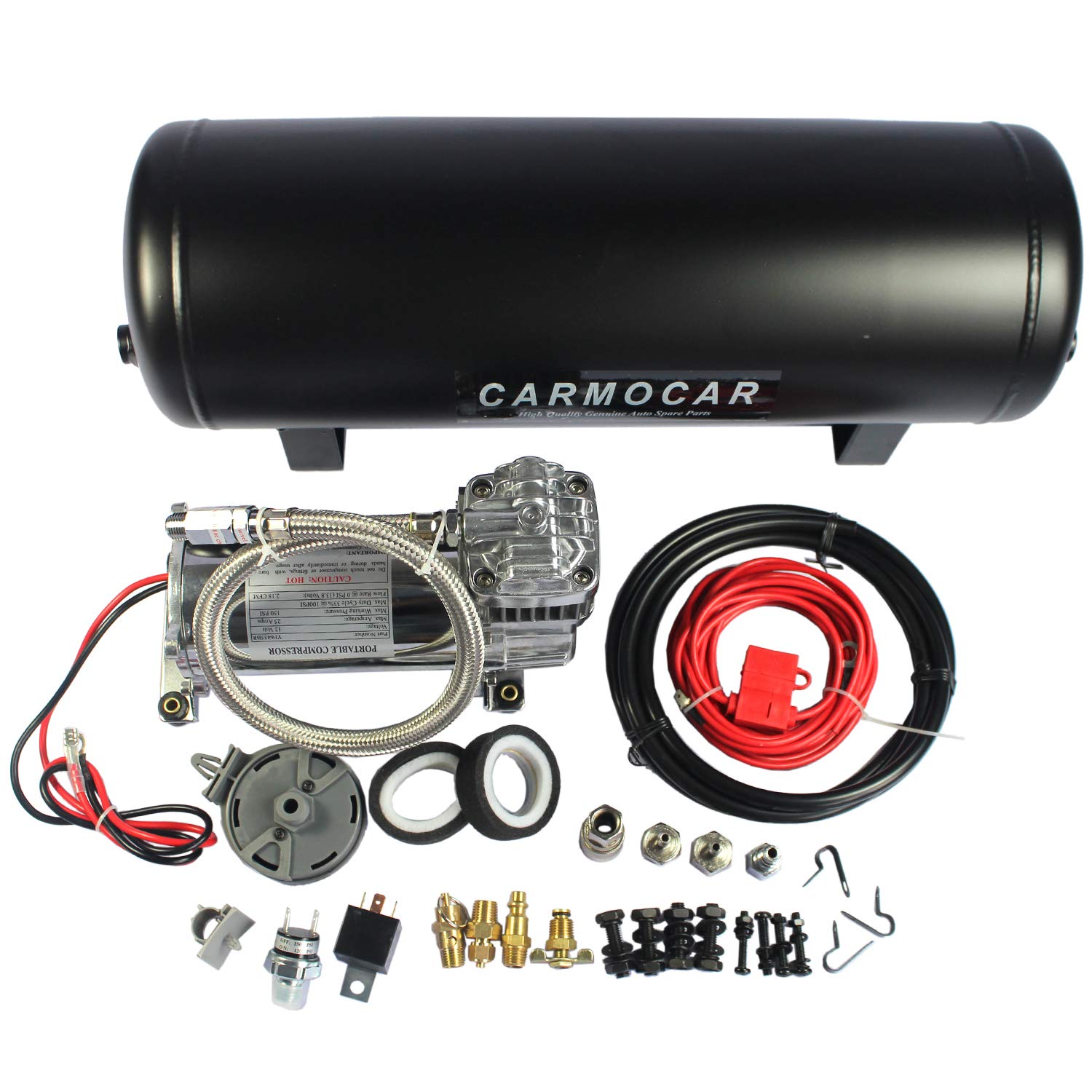 JDMSPEED 12V Medium Duty Onboard Air Compressor with 2.5 Gallon Tank - Portable Air System for Truck, SUV & Off-Road Vehicle Tire Inflation