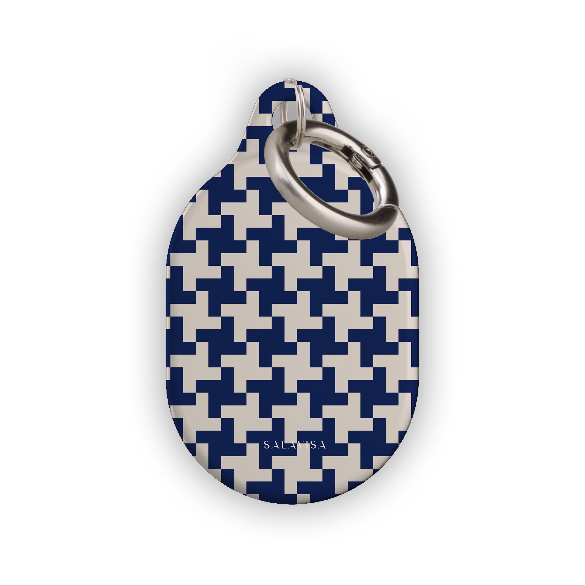 Blue Glen Plaid AirTag Holder - Premium Leather Keychain for Apple AirTag - Perfect for Keys, Wallets, Bags & Travel Accessories