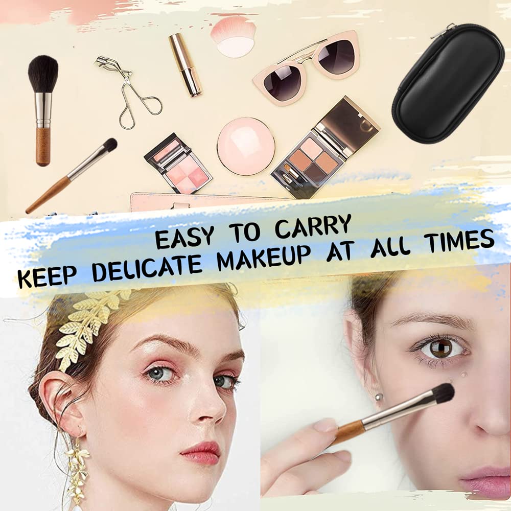 9 Pcs Portable Makeup Brushes Set with Travel Case - Mini Cosmetic Brushes for Foundation, Blush & Powder - Compact Makeup Brush Kit for On-the-Go Beauty (BN-9) | Perfect for Travel, Daily Makeup & Professional Use