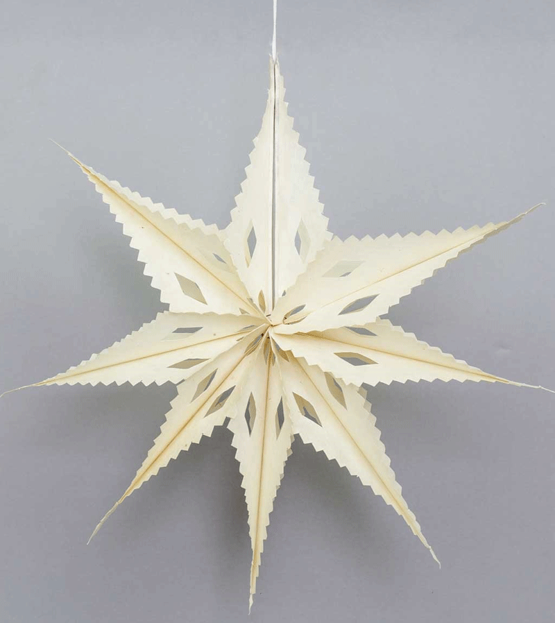 White Sirius Paper Star Decoration for Home & Party | AfroArt Handmade Origami Star Ornaments for Christmas, Wedding, Baby Shower Decorations